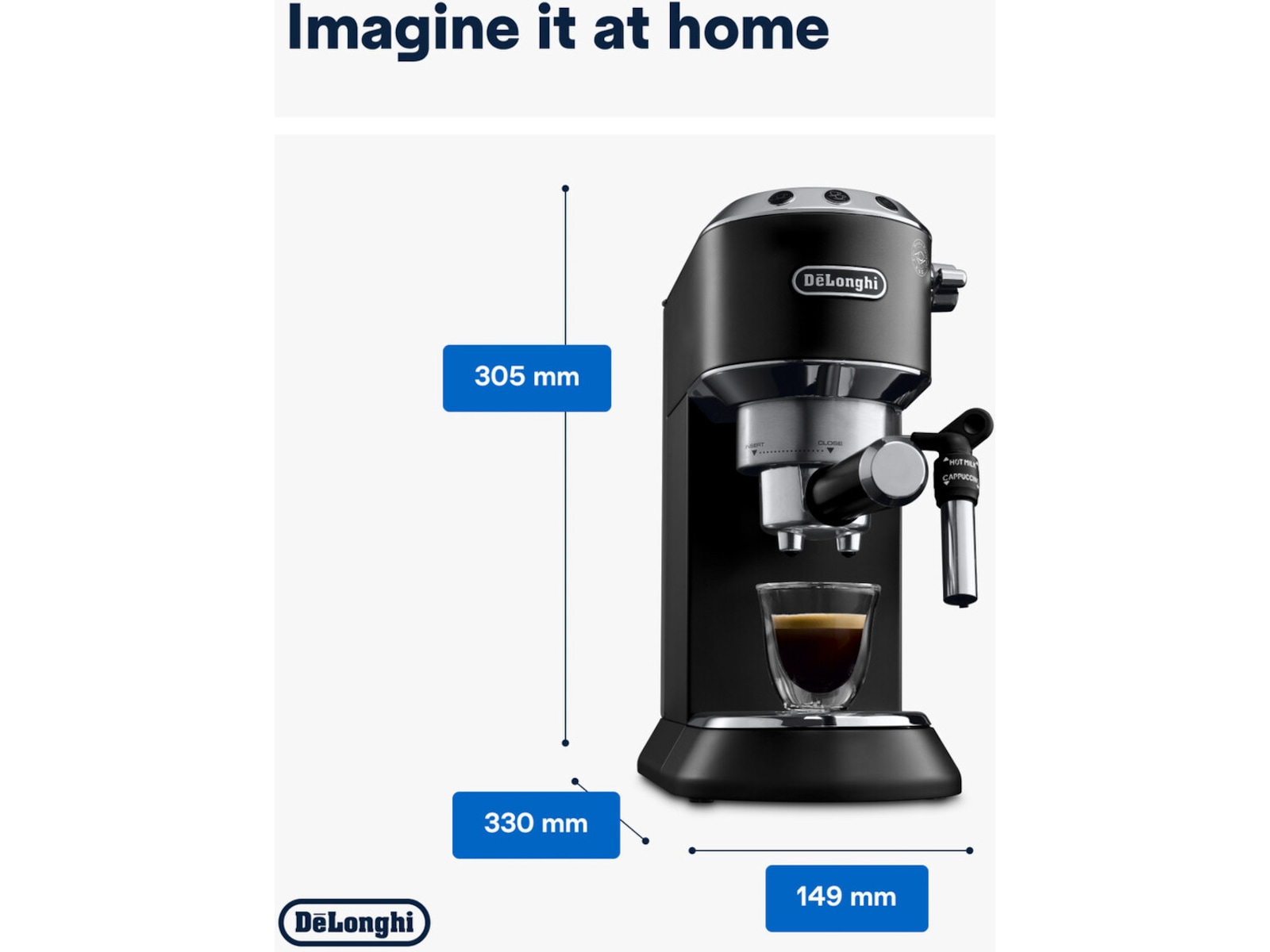 DeLonghi Dedica Style EC685.BK Manuell espressomaskin (sort) Espressomaskiner