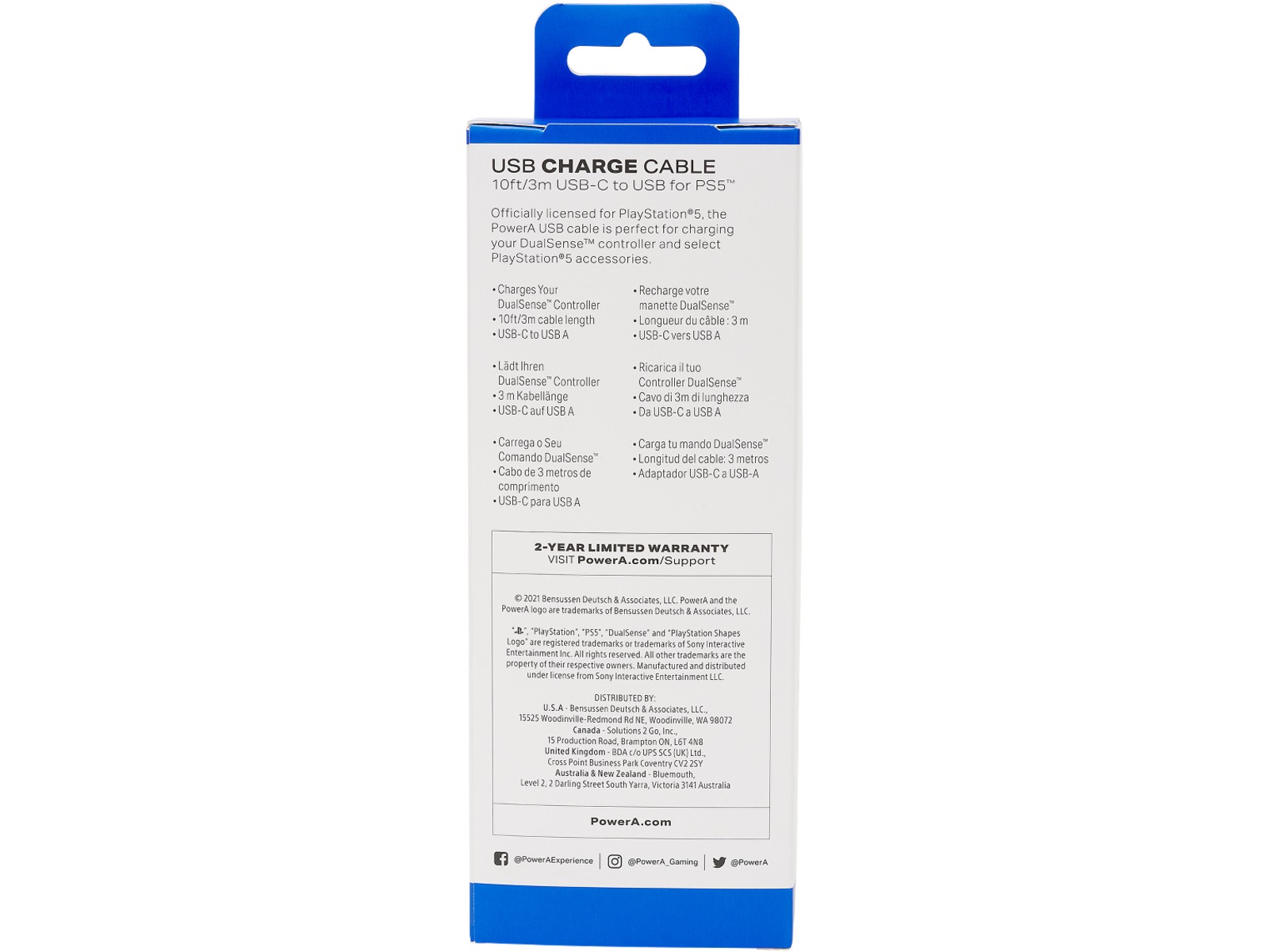 PowerA USB-C kabel for PS5 (sort/hvit) USB-kabler