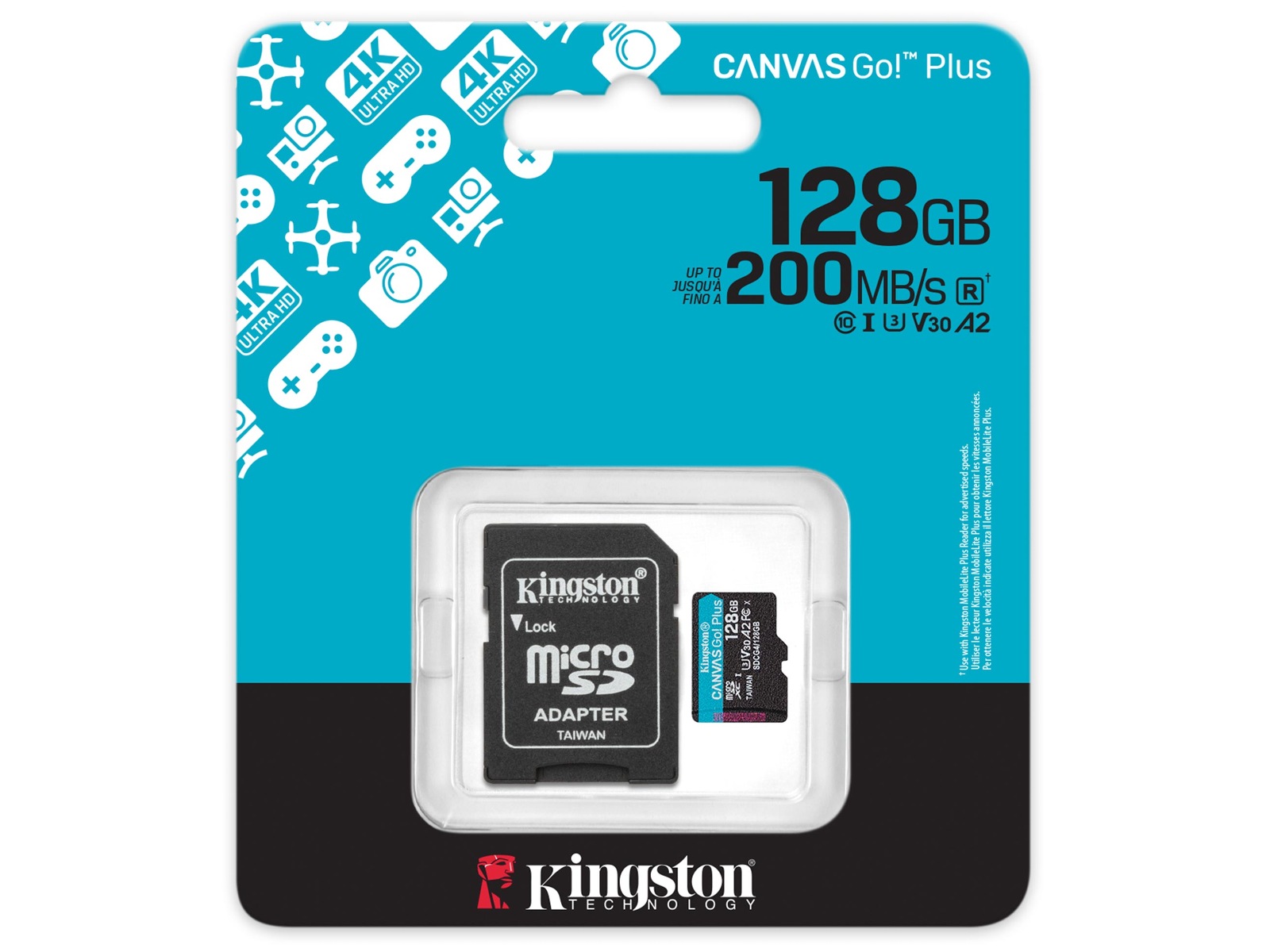 Kingston Canvas Go! Plus microSD 128GB Minnekort til foto & video