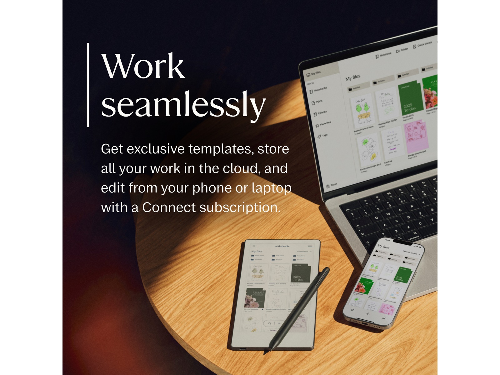 reMarkable Paper Pro Move 7.3" inkl. Marker Plus & Book Folio (sort skinn) Digitale notatblokker & tilbehør