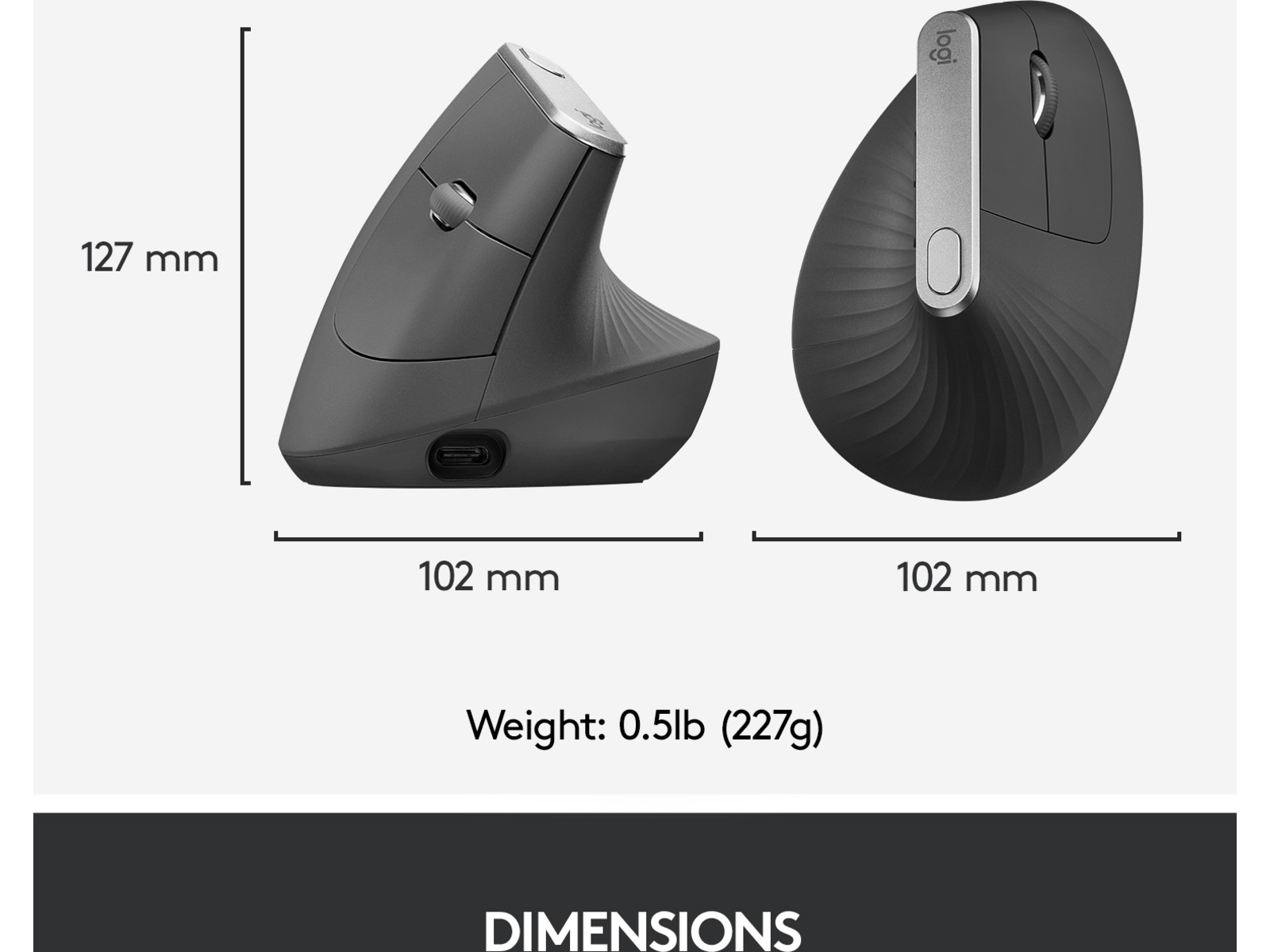 Logitech MX Vertical Trådløs BluetoothMus Ergonomi