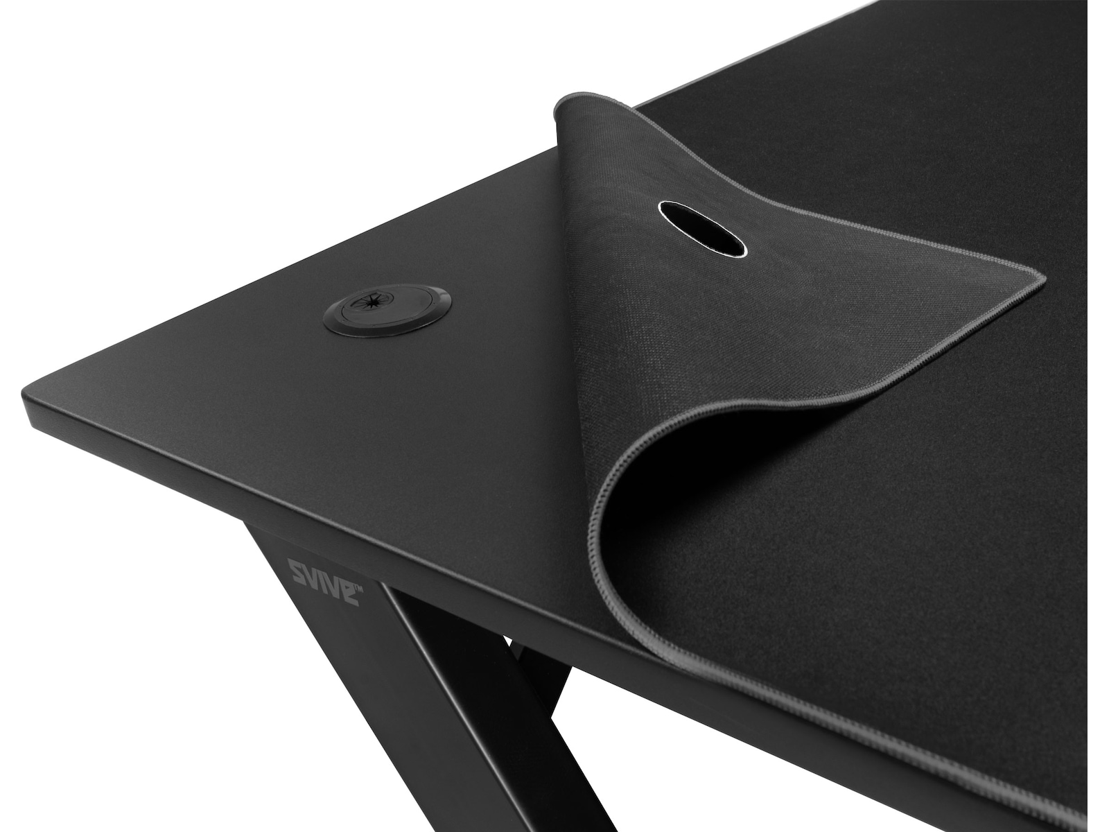 Svive Cygnus Gaming Desk matt sort med grå sømmer Gaming desk