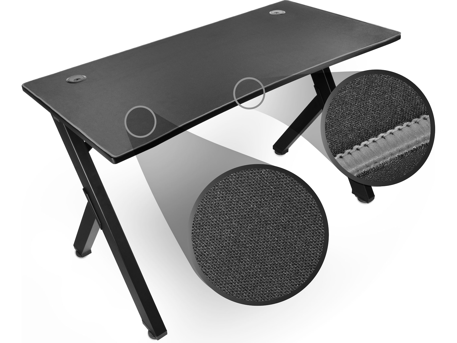 Svive Cygnus Gaming Desk matt sort med grå sømmer Gaming desk