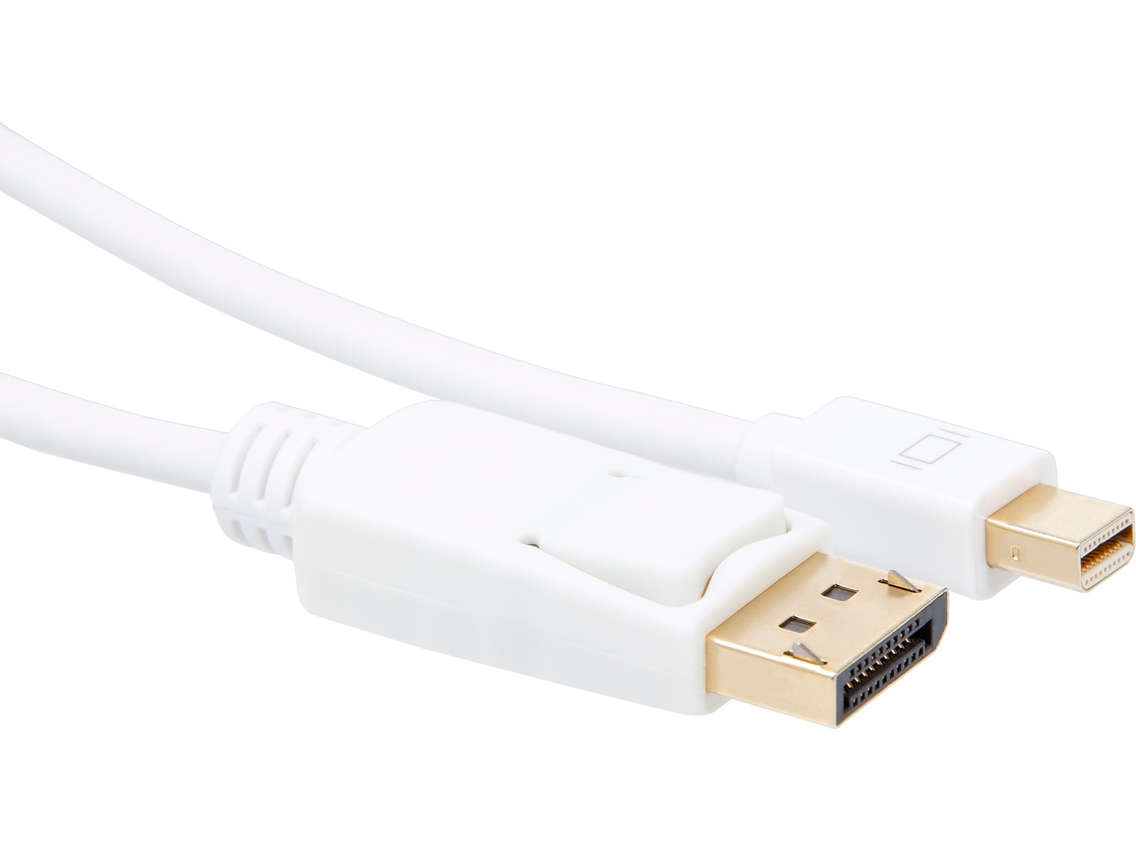 MiniDP til Displayport kabel 5m (hvit) Monitorkabler