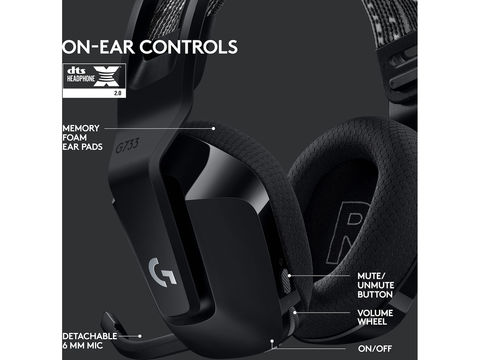 Logitech G733 LIGHTSPEED Trådløst Gaming Headset (sort) Gaming headset