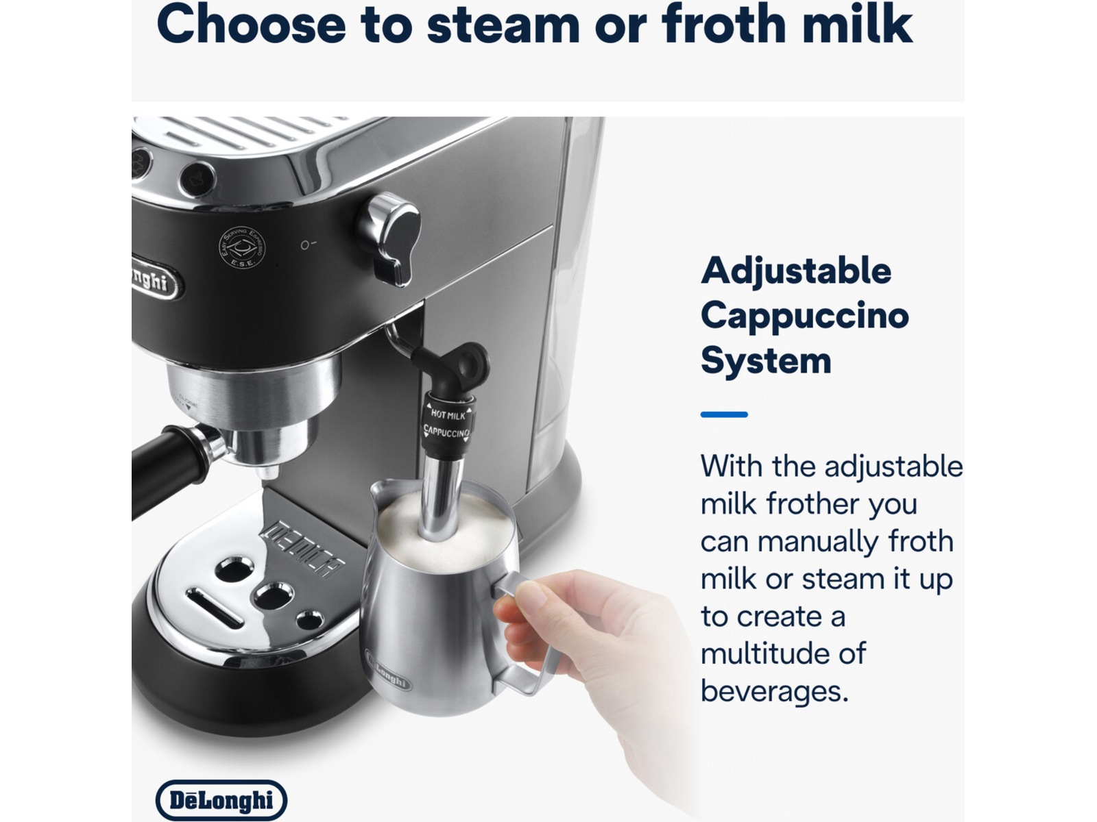 DeLonghi Dedica Style EC685.M Manuell espressomaskin (sølv) Espressomaskiner