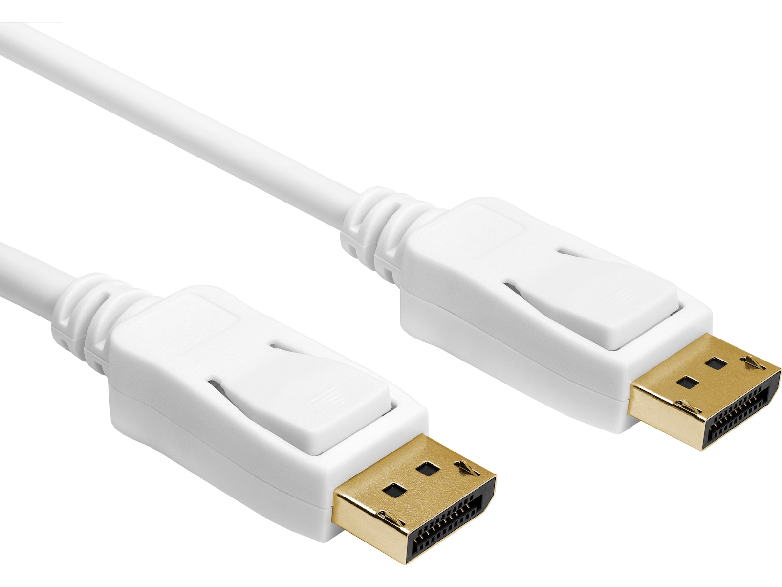 Displayport kabel 2m (hvit) Monitorkabler