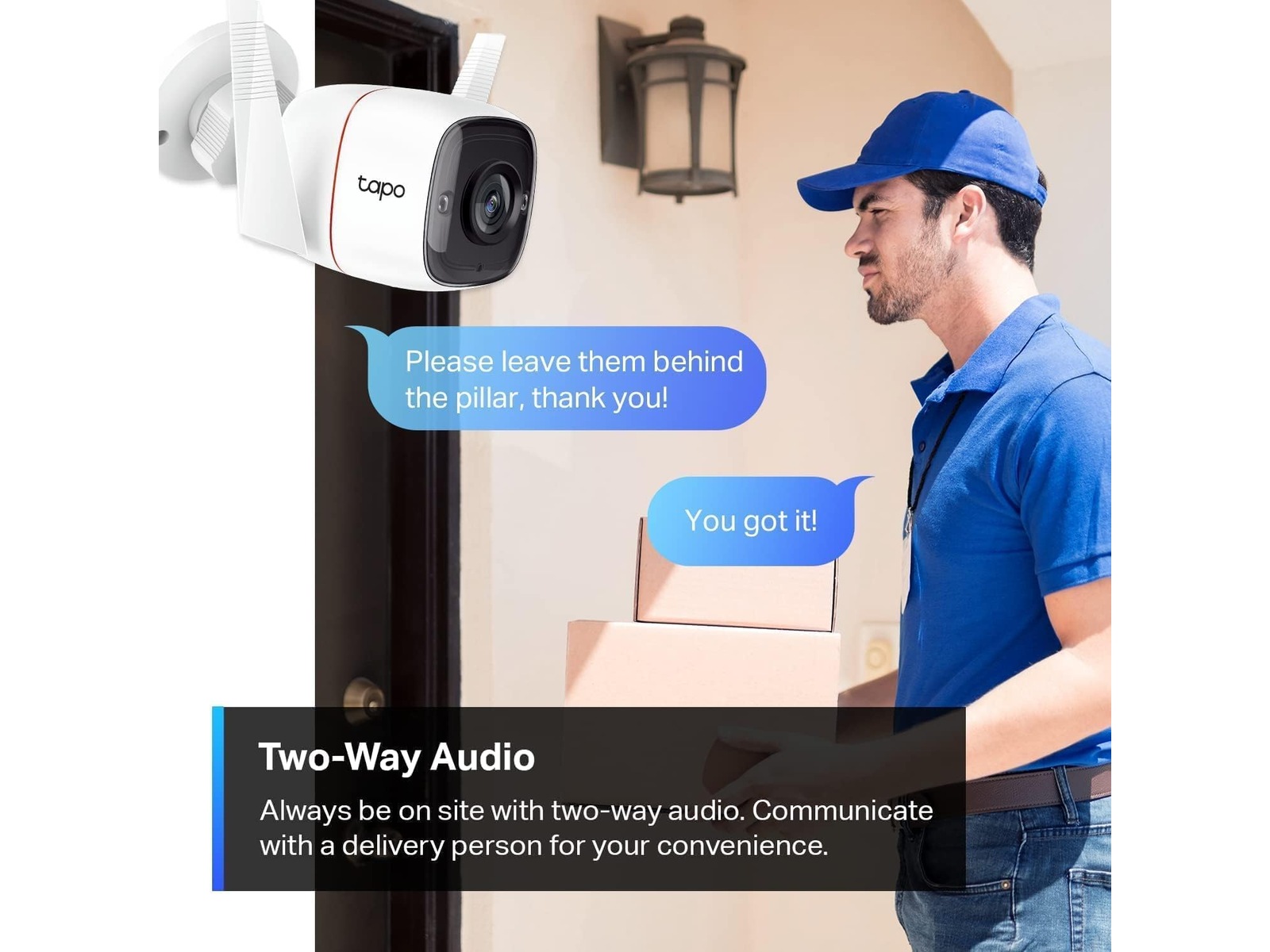 TP-Link Tapo C310 WiFi utendørs overvåkningskamera (hvit) Overvåkningskameraer