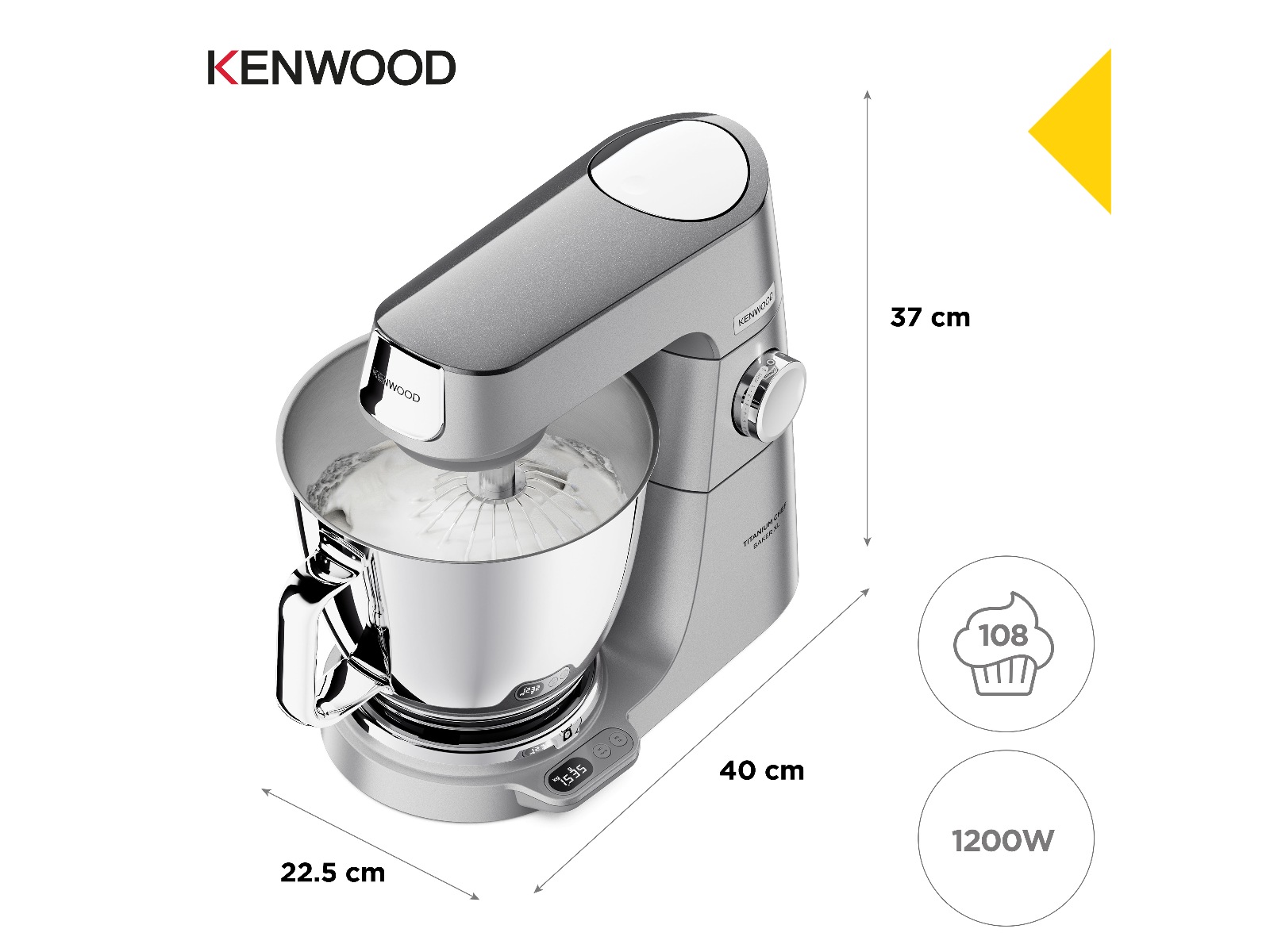 Kenwood Titanium Chef Baker XL Kjøkkenmaskin Kjøkkenmaskiner