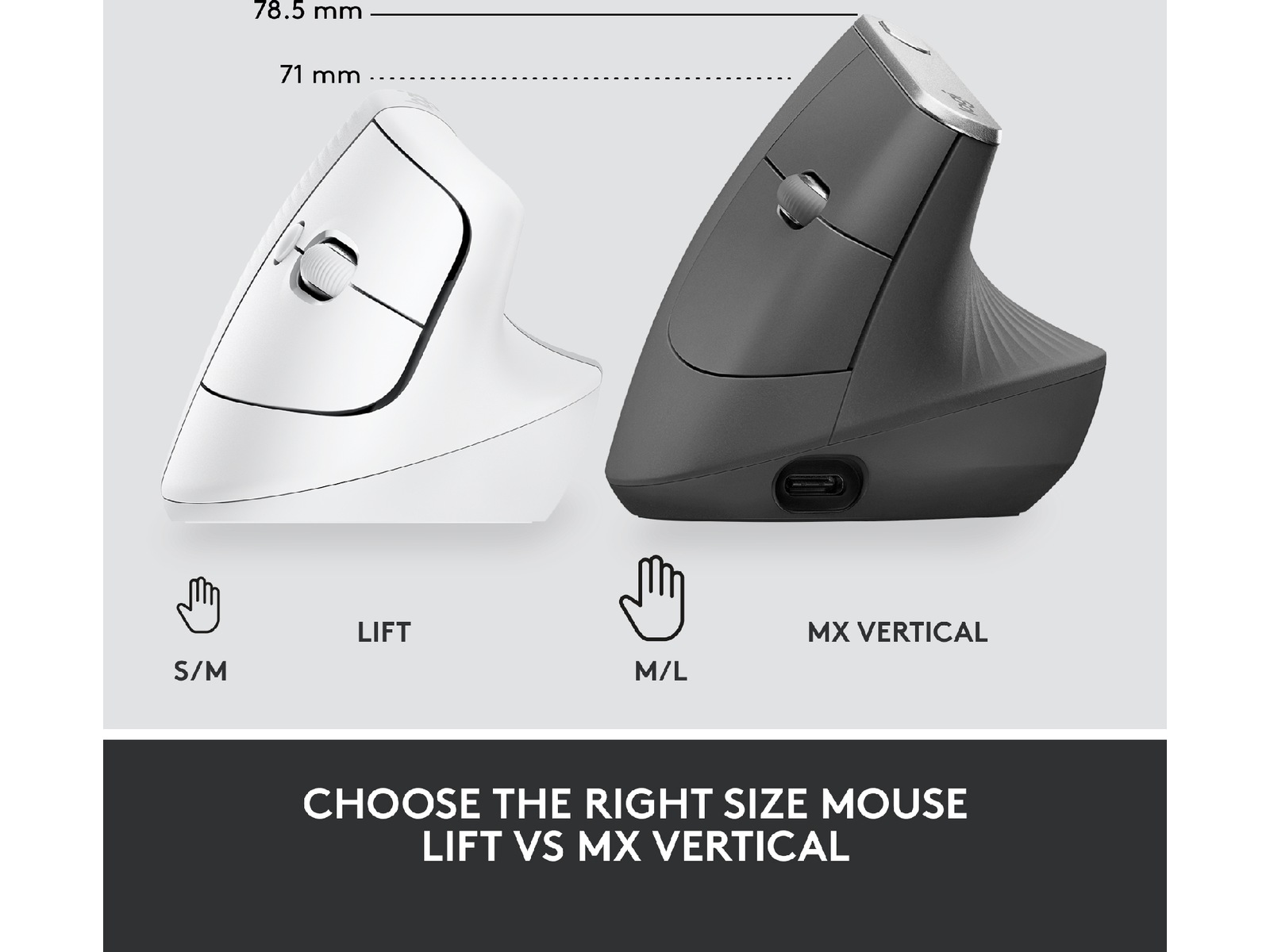 Logitech Lift Vertikal Business mus (off-white) Mus