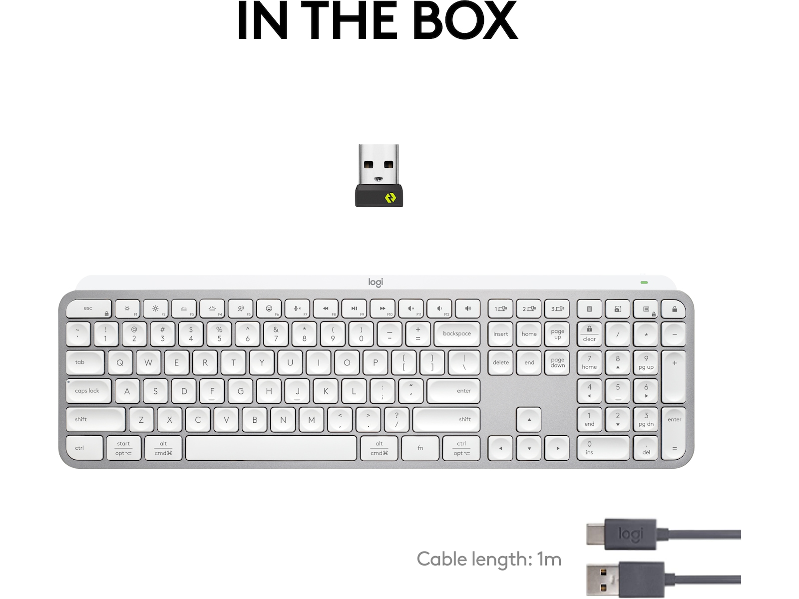 Logitech MX Keys S trådløst tastatur (pale grey) Tastatur