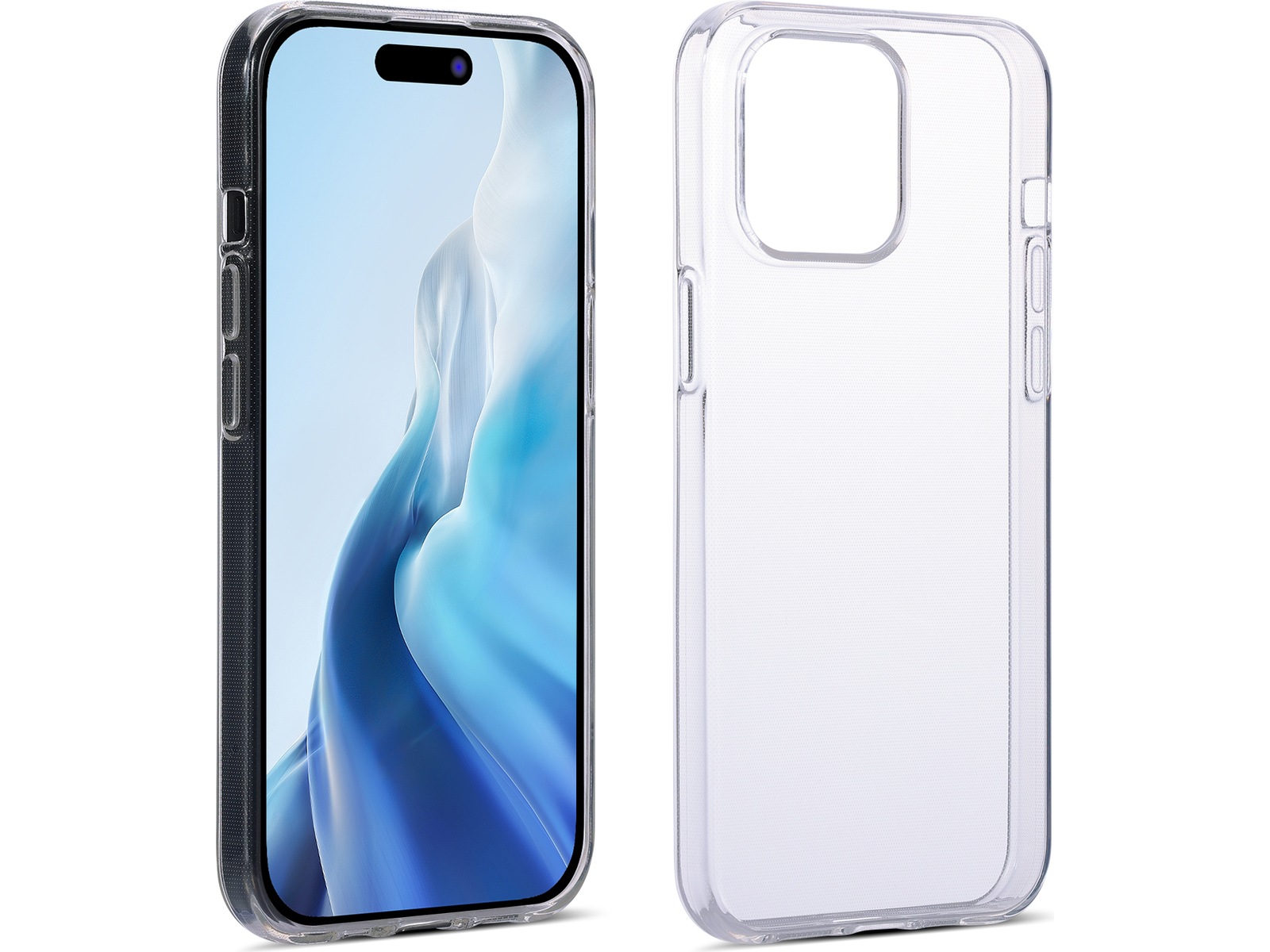 iiglo iPhone 15 Pro Max Silikondeksel (gjennomsiktig) Deksel til mobiltelefon