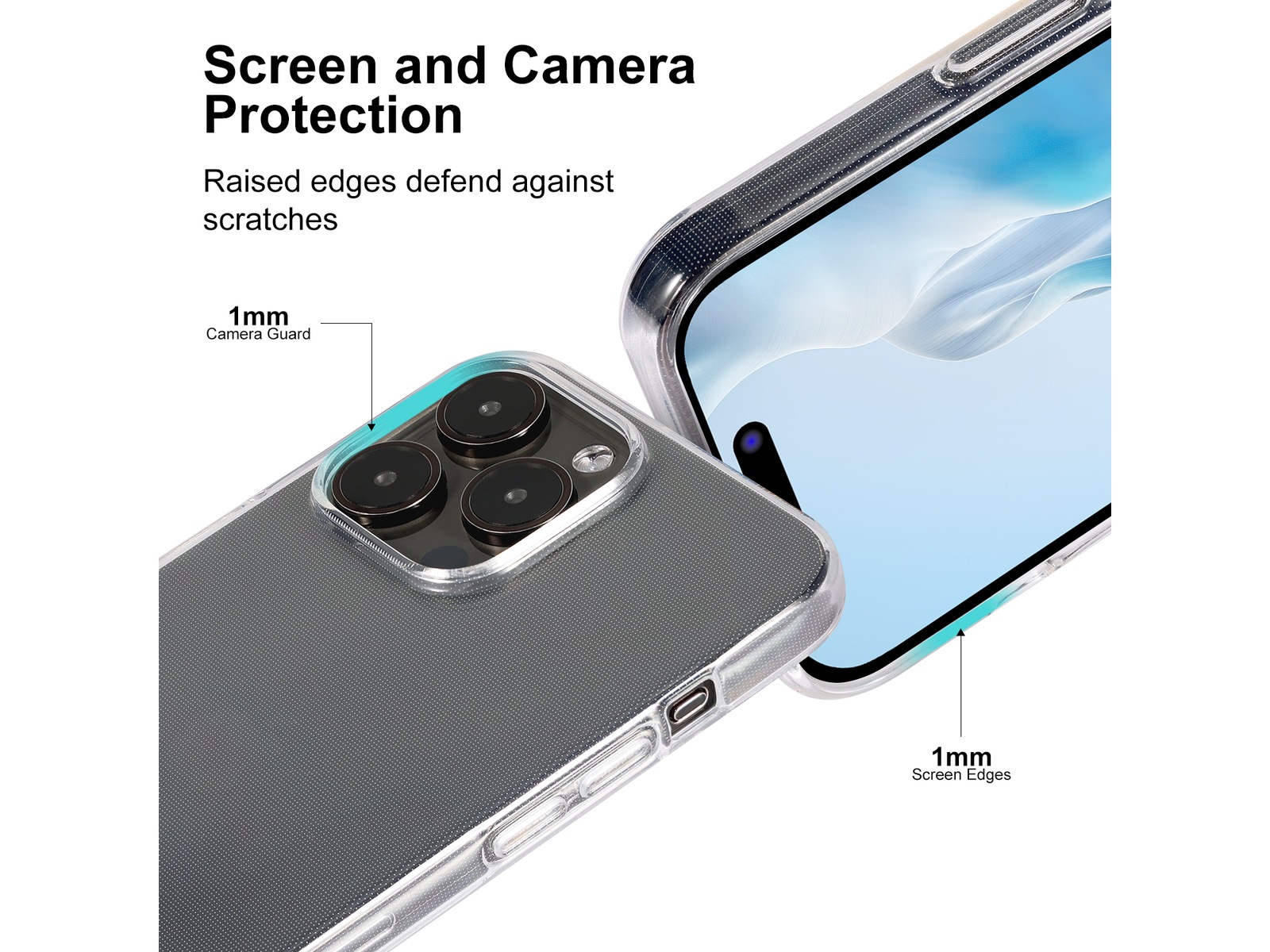 iiglo iPhone 15 Pro Max Silikondeksel (gjennomsiktig) Deksel til mobiltelefon