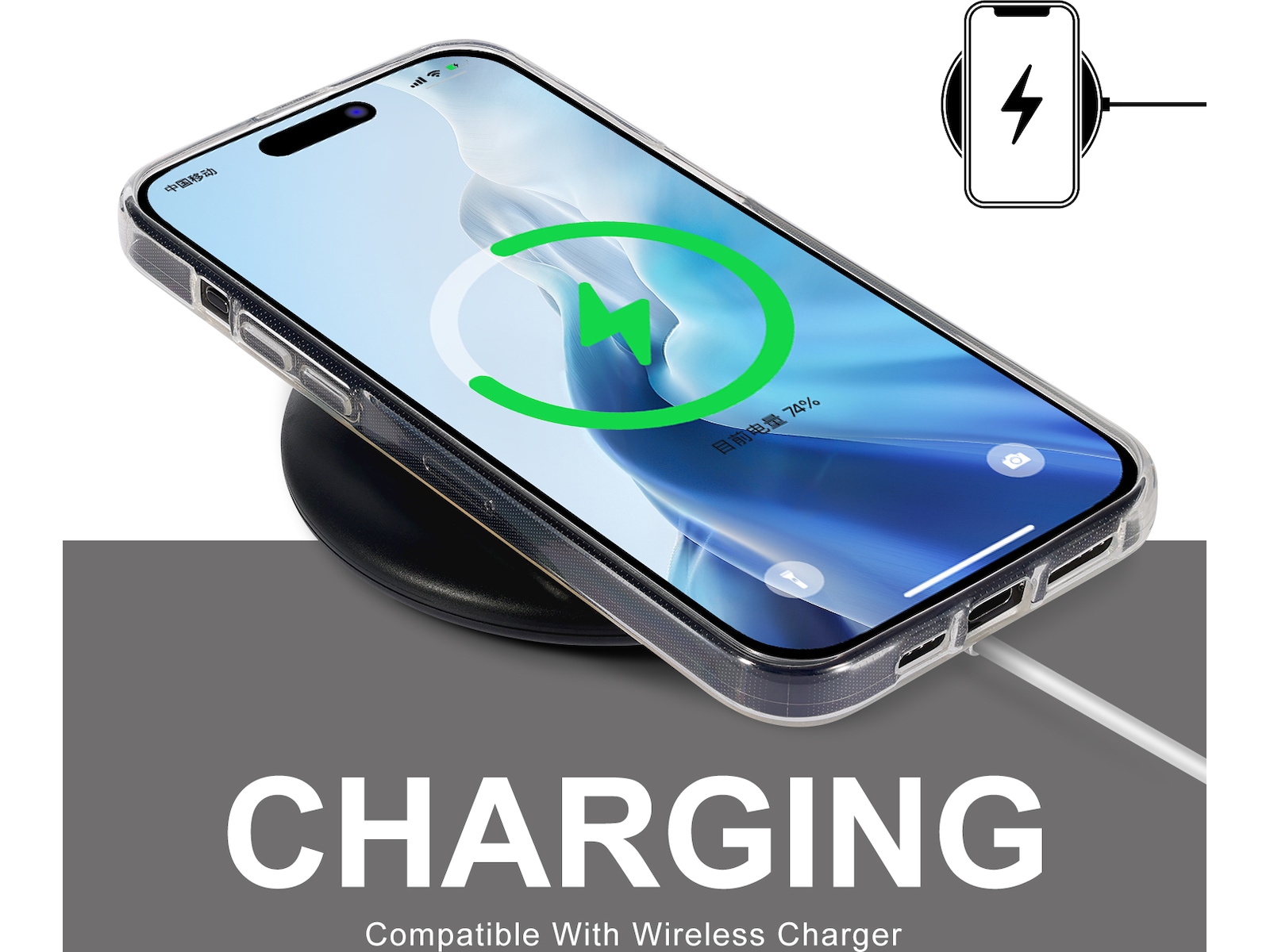 iiglo iPhone 15 Pro Max Silikondeksel (gjennomsiktig) Deksel til mobiltelefon