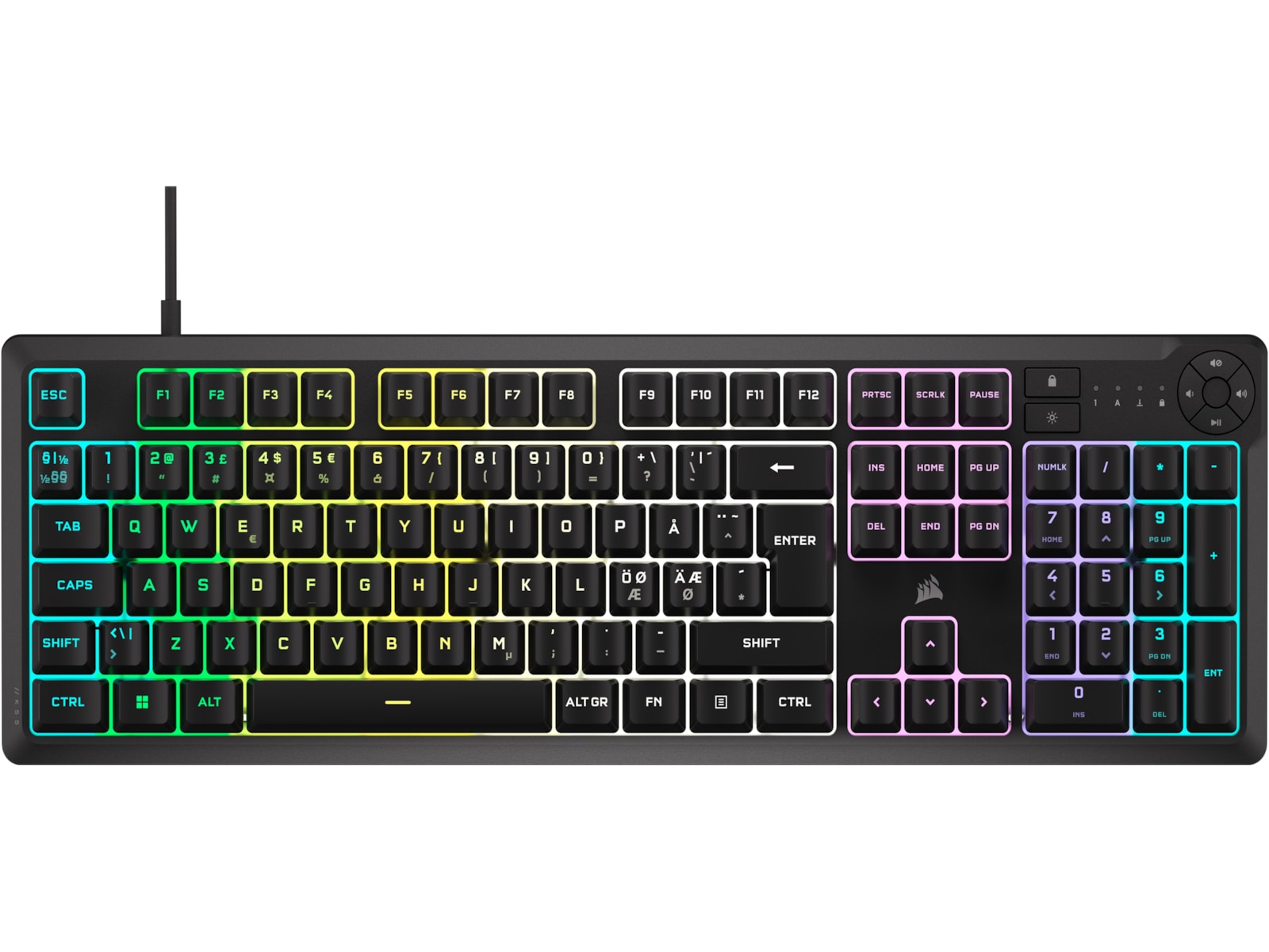 Corsair K55 Core RGB gamingtastatur (sort) Gamingtastatur