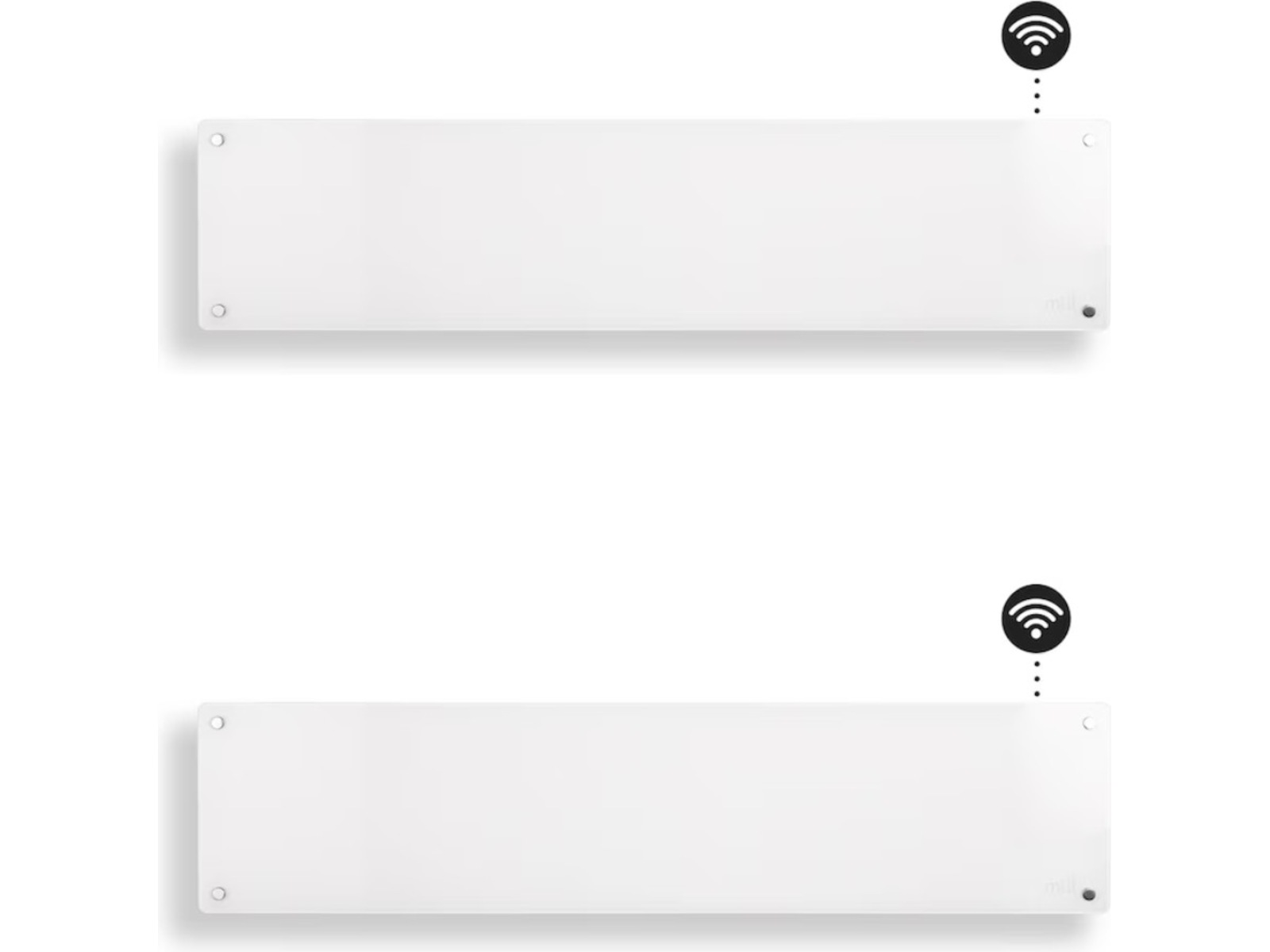 Mill Glass WiFi Gen 3 panelovn 850W (hvit) 2-pack Panelovner