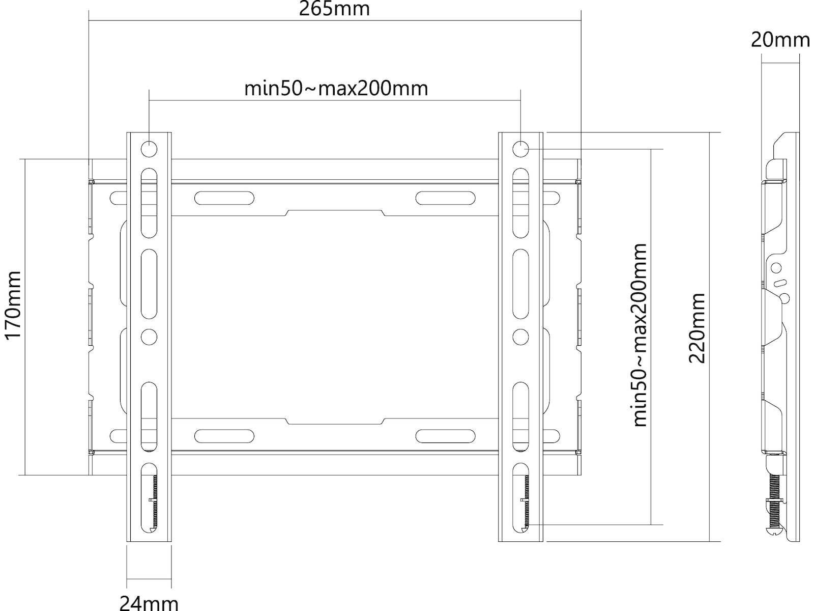 ON WMF 2.0 veggfeste TV slim 23-43" Veggfeste & TV-stativ