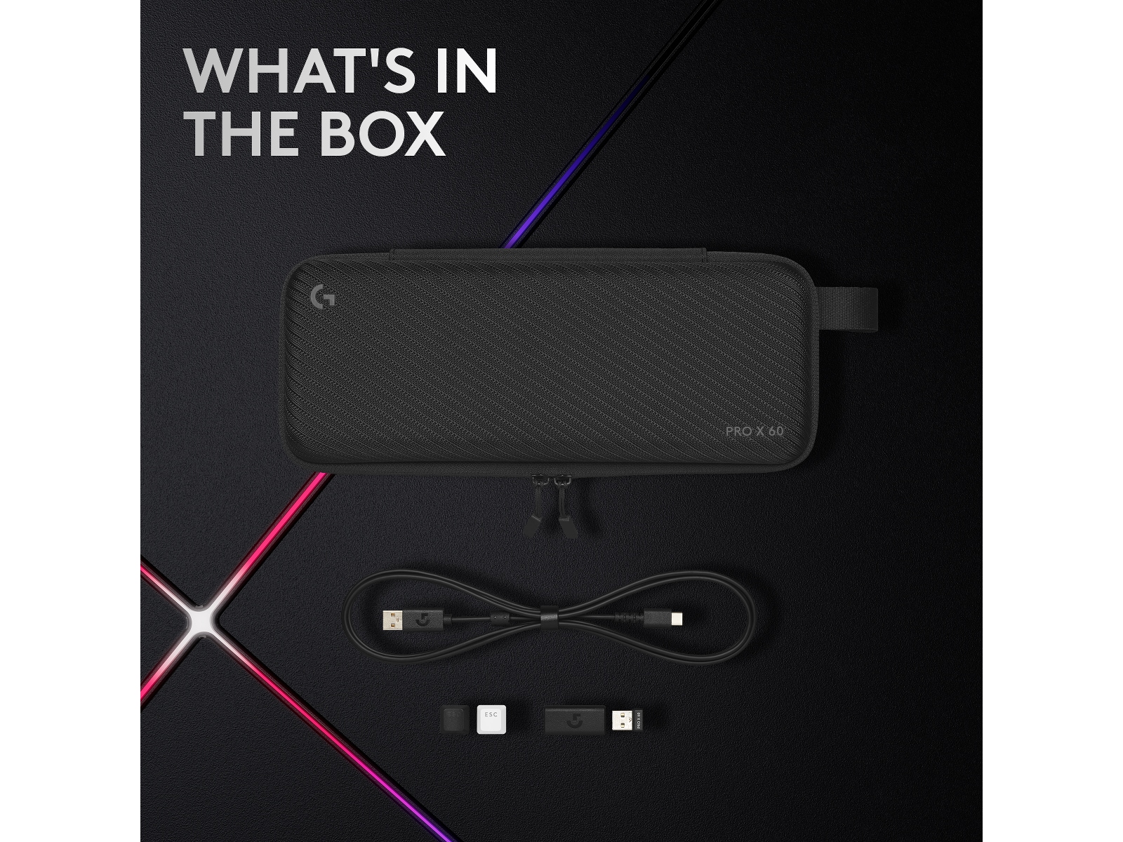 Logitech G Pro X 60 Lightspeed Tactile trådløst gamingtastatur (hvit) Gamingtastatur