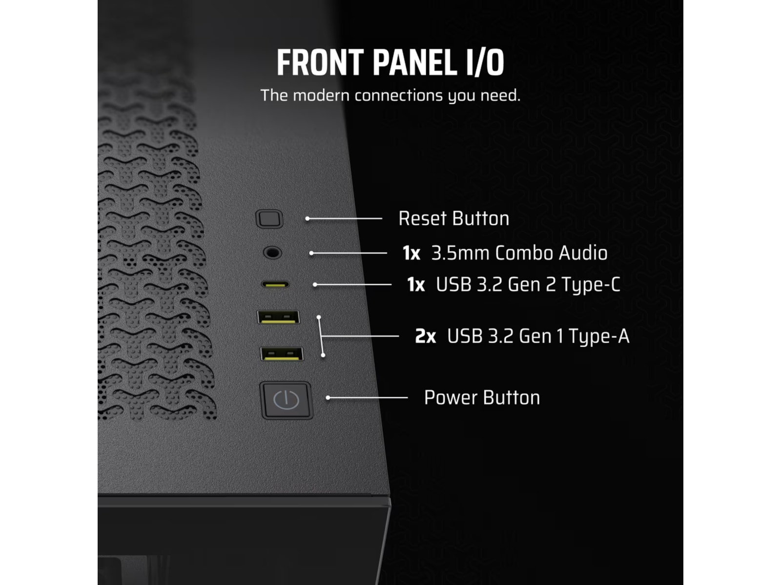 Corsair 3500X Tempered Glass Mid-Tower (sort) Midi tower