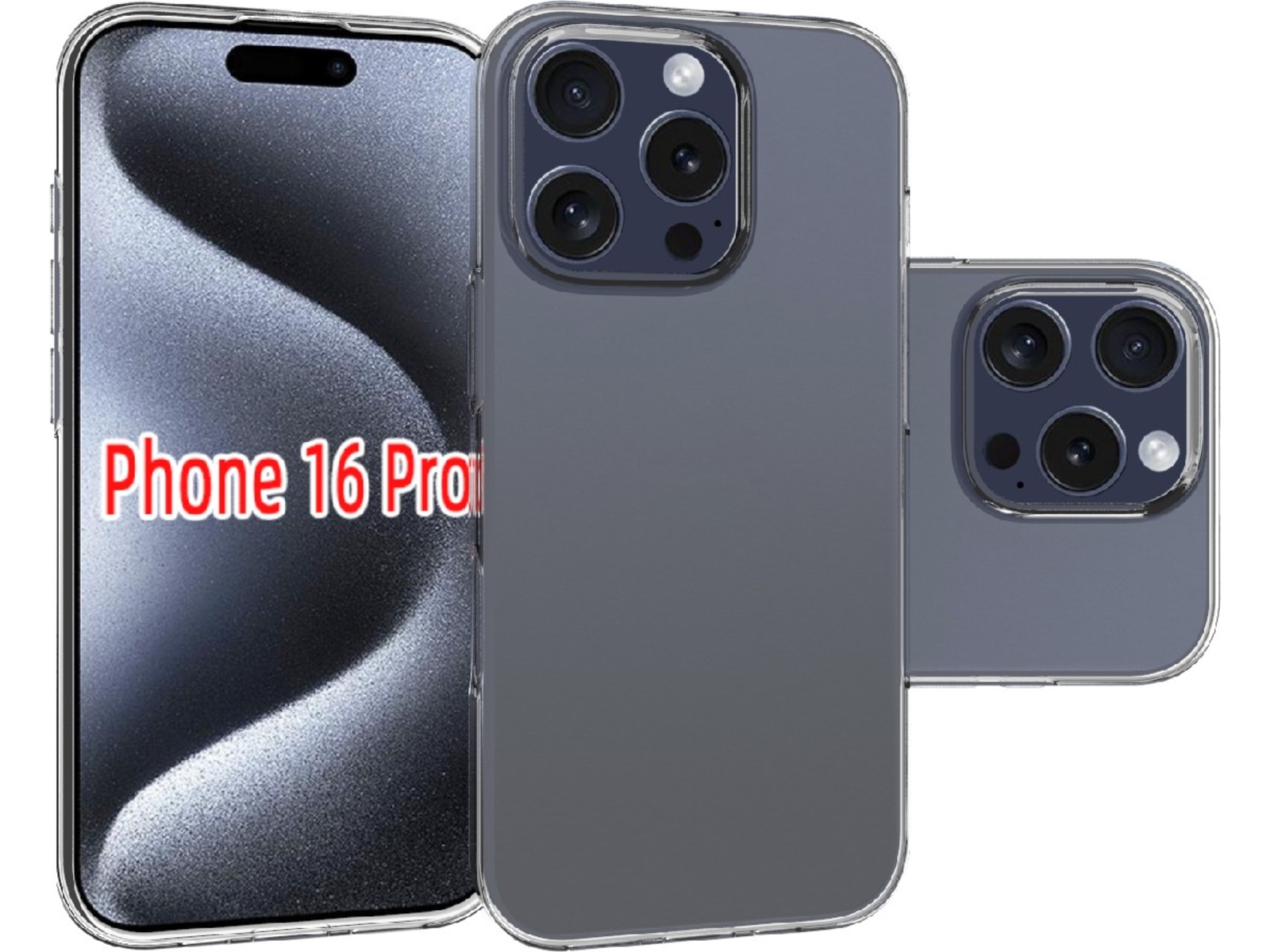 iiglo iPhone 16 Pro Silikondeksel (gjennomsiktig) Deksel til mobiltelefon