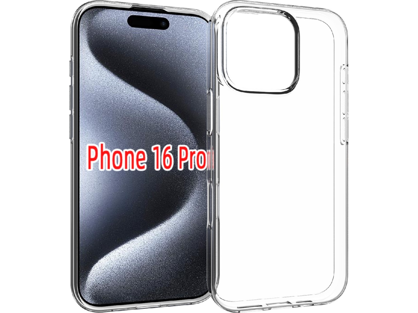 iiglo iPhone 16 Pro Silikondeksel (gjennomsiktig) Deksel til mobiltelefon