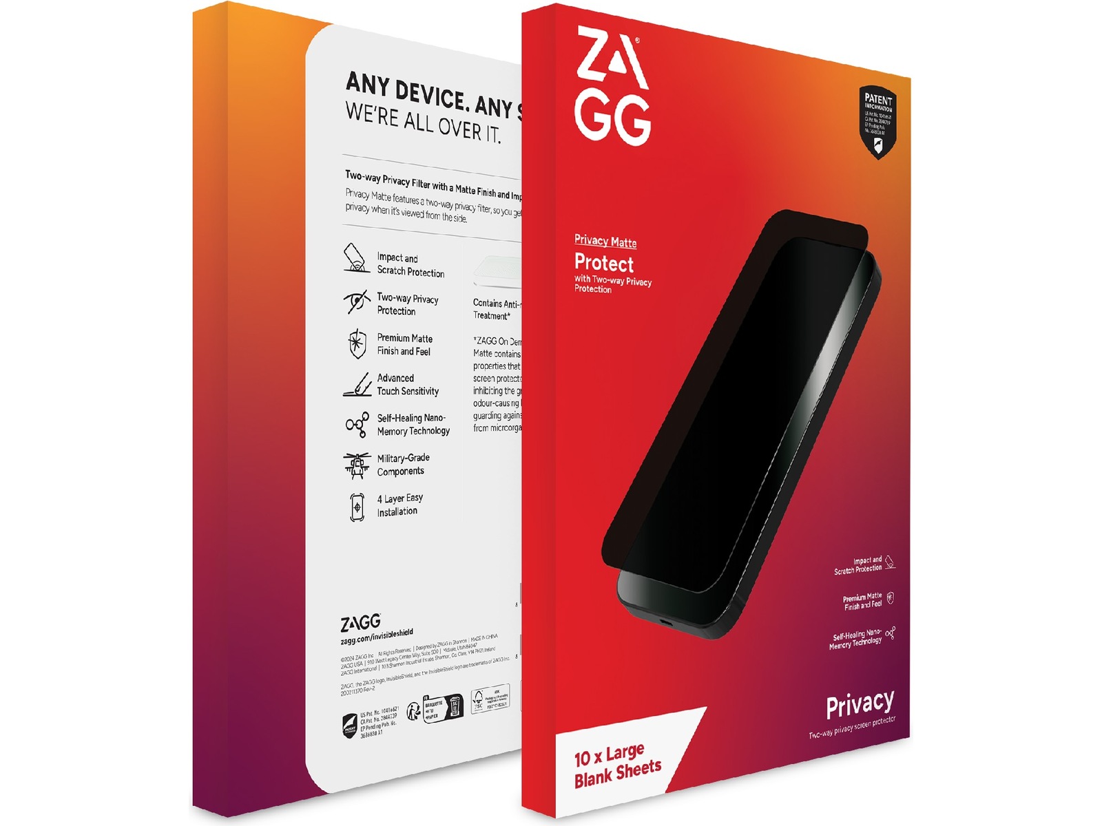 Zagg Privacy Filter Skjermbeskytter - Large Skjermbeskyttelse nettbrett