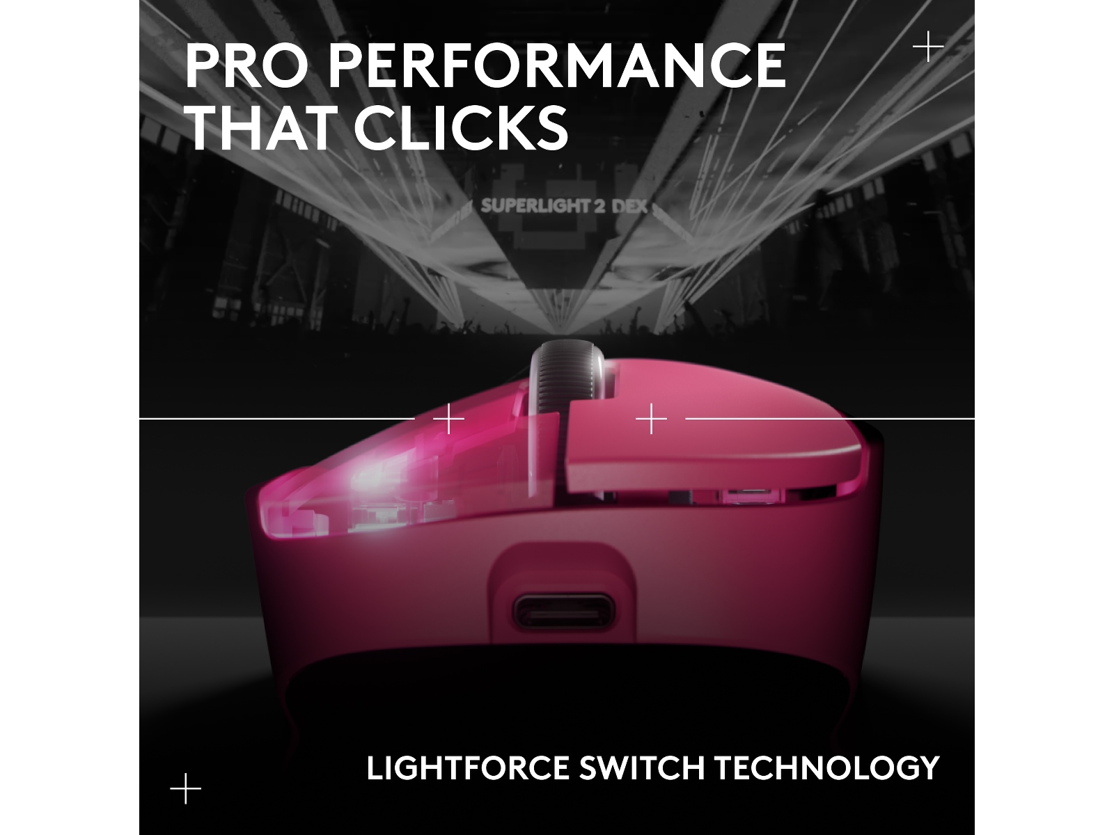 Logitech G Pro X Superlight 2 DEX trådløs gamingmus (rosa) Gamingmus
