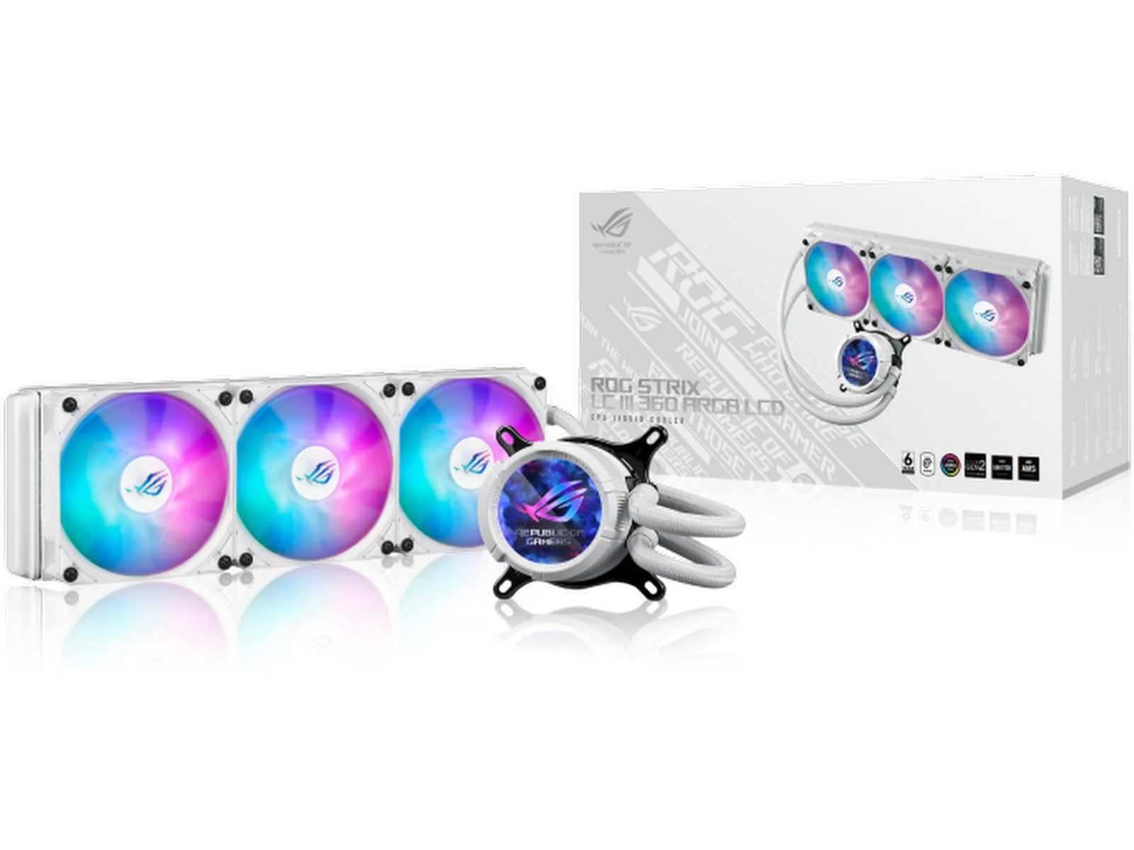 Asus ROG Strix LC III 360 ARGB LCD Kjøler (hvit) CPU - Vannkjøling