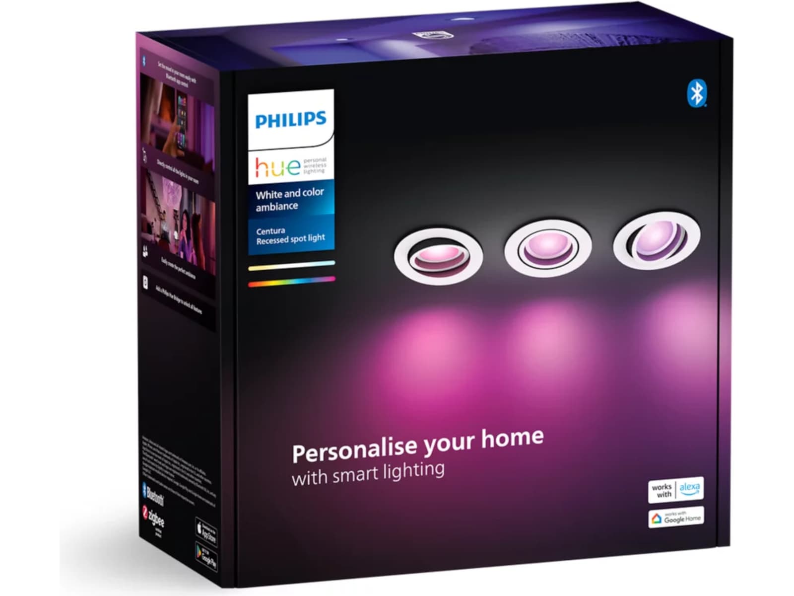 Philips Hue Innfelt Centura-spotlight R trepakning (hvit) Taklampe