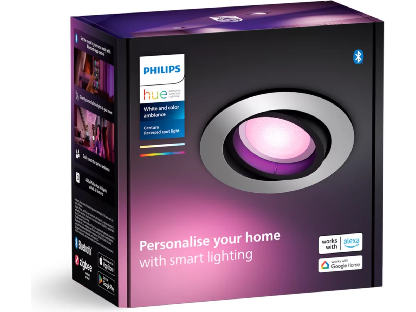 Philips Hue Innfelt Centura-spotlight R (aluminium) Taklampe