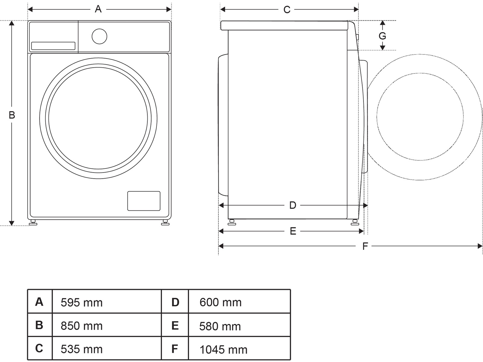 Avant WDR10/7WH1 Vask/tørk (hvit) Kombinert vaskemaskin og tørketrommel