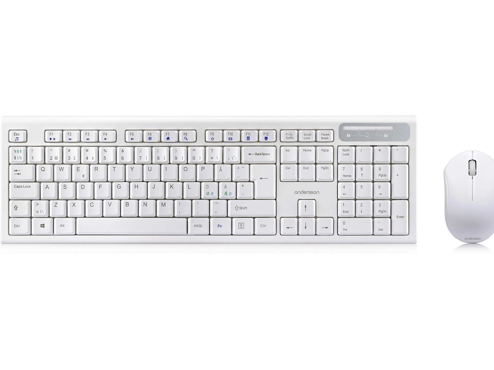 Andersson trådløst tastatur og mus med stille knapper Mus & tastatur -kombipakker