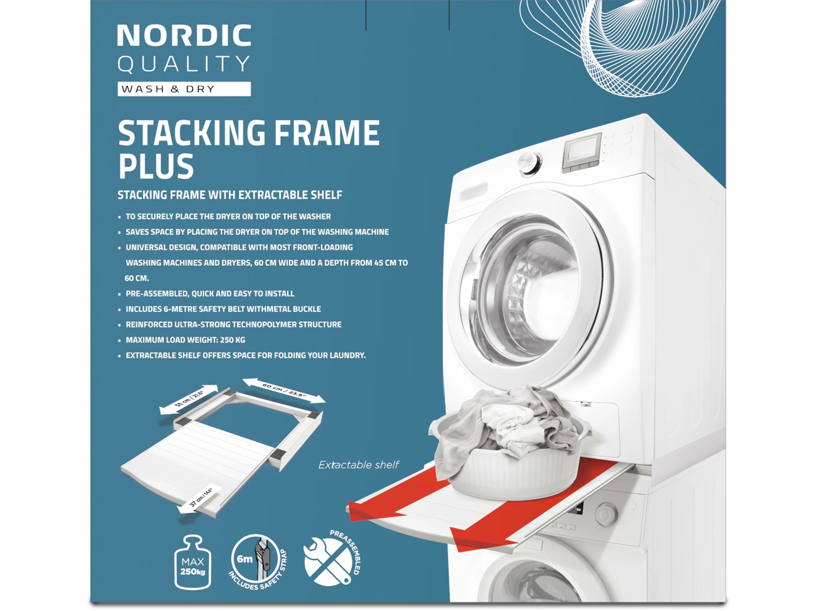 Nordic Quality Stableramme Plus Tilbehør til vaskemaskin og tørketrommel