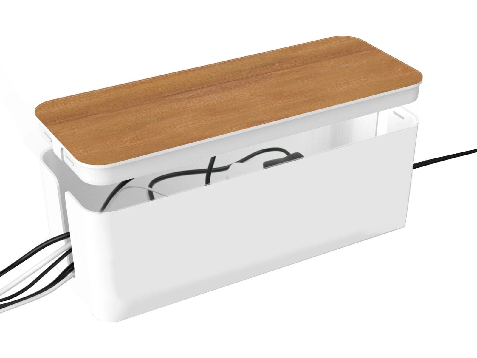 Andersson Stor kabelboks (hvit/tre) Kabelskjulere & tilbehør