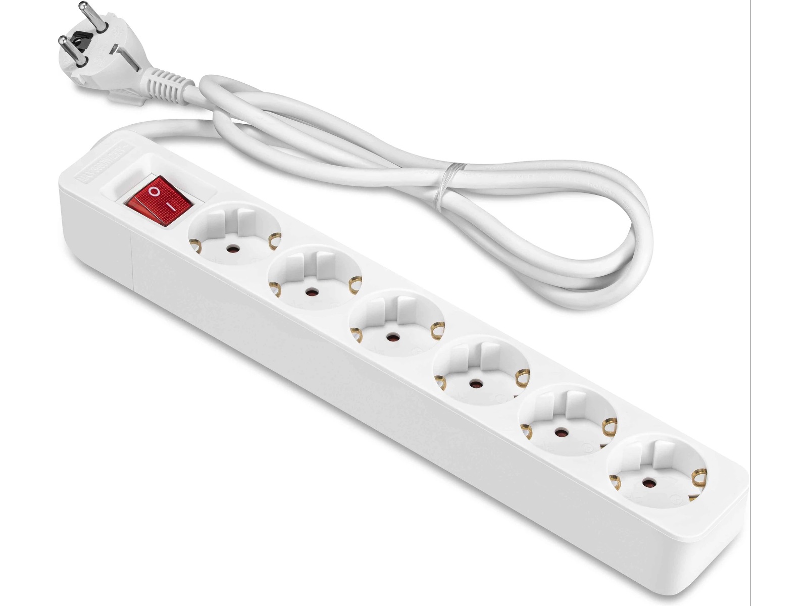 ON 6-vei strømforgrener 1.5m Skjøtekabel & forgrener