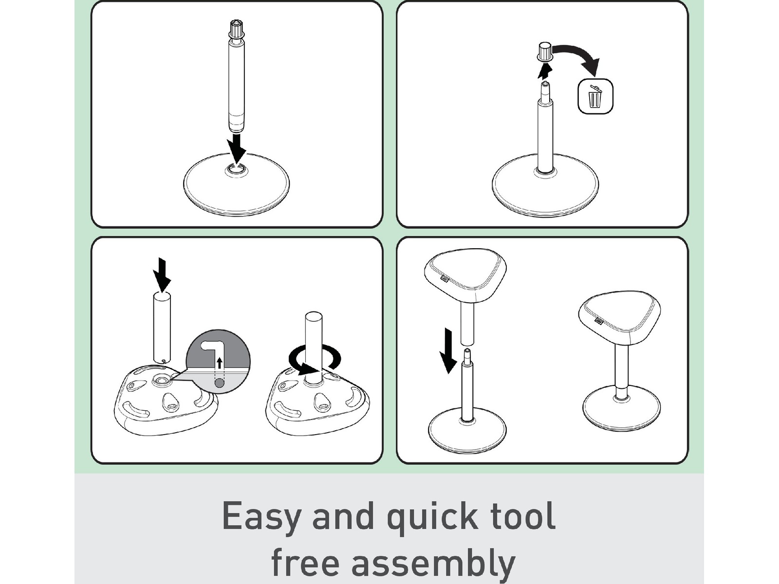 Leitz Ergo Active Balansestol sitt/stå, komfortsete, høyde 57-82 cm Kontorstoler