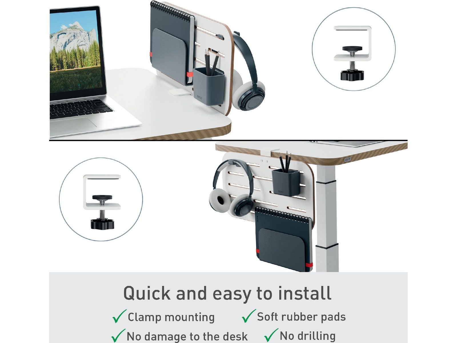 Leitz Ergo Organiseringstavle Pegboard, liten 42 x 25 cm Monteringstavler