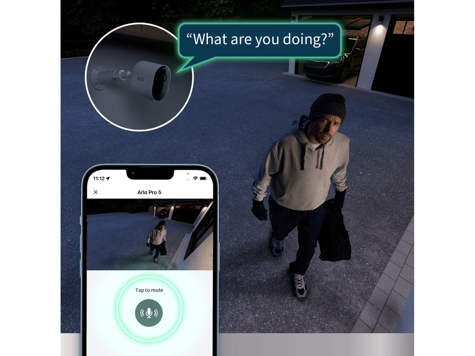 Arlo Pro 5 2K sikkerhetskamera 4-pakk (hvit) Overvåkningskameraer