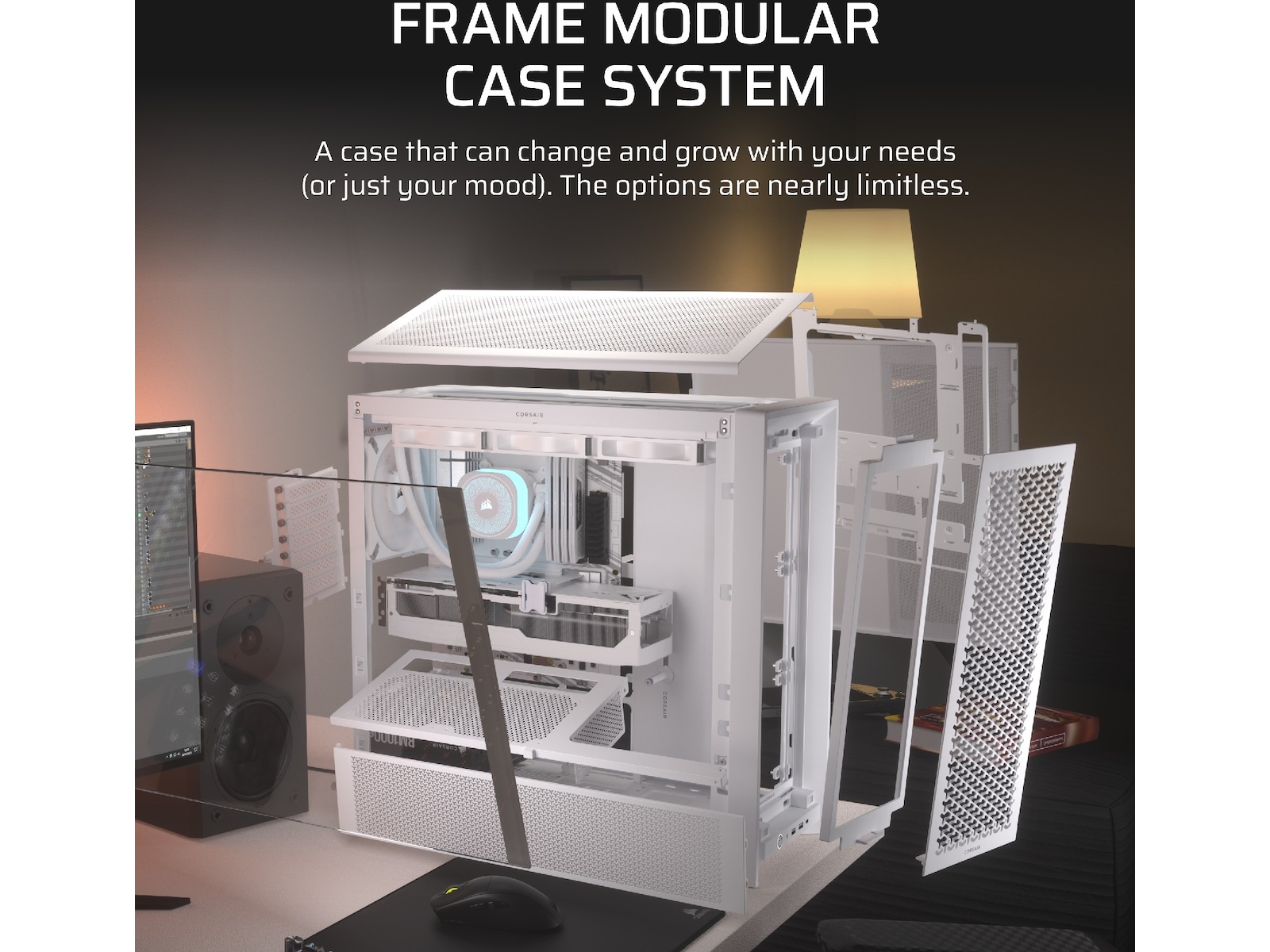 Corsair FRAME 4000D Mid-Tower (hvit) Midi tower
