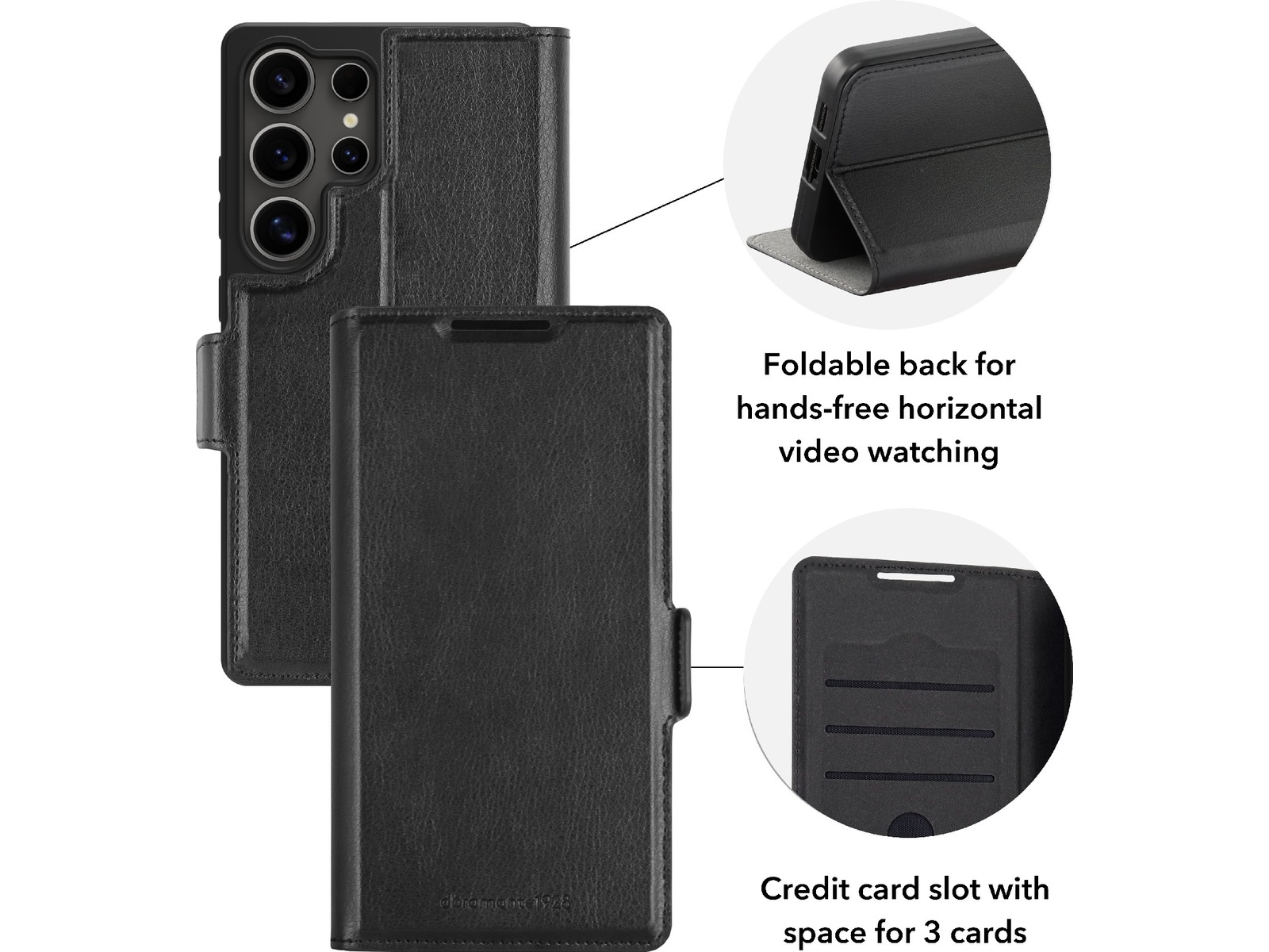 dbramante1928 Galaxy S25 Ultra Bergen Pro lommebokdeksel - Bulk (sort) Deksel til mobiltelefon