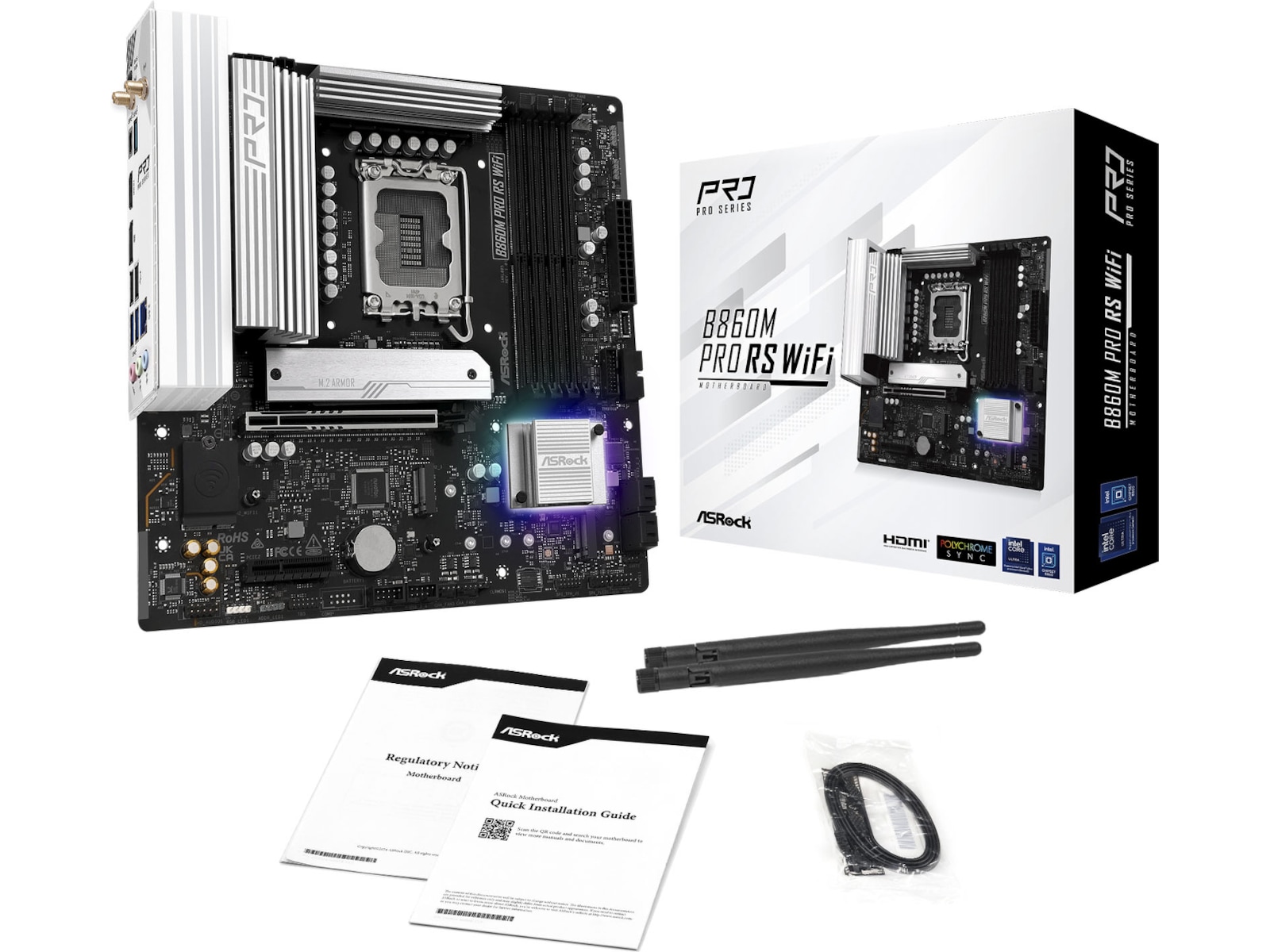 ASRock B860M Pro RS WiFi Hovedkort Intel Socket