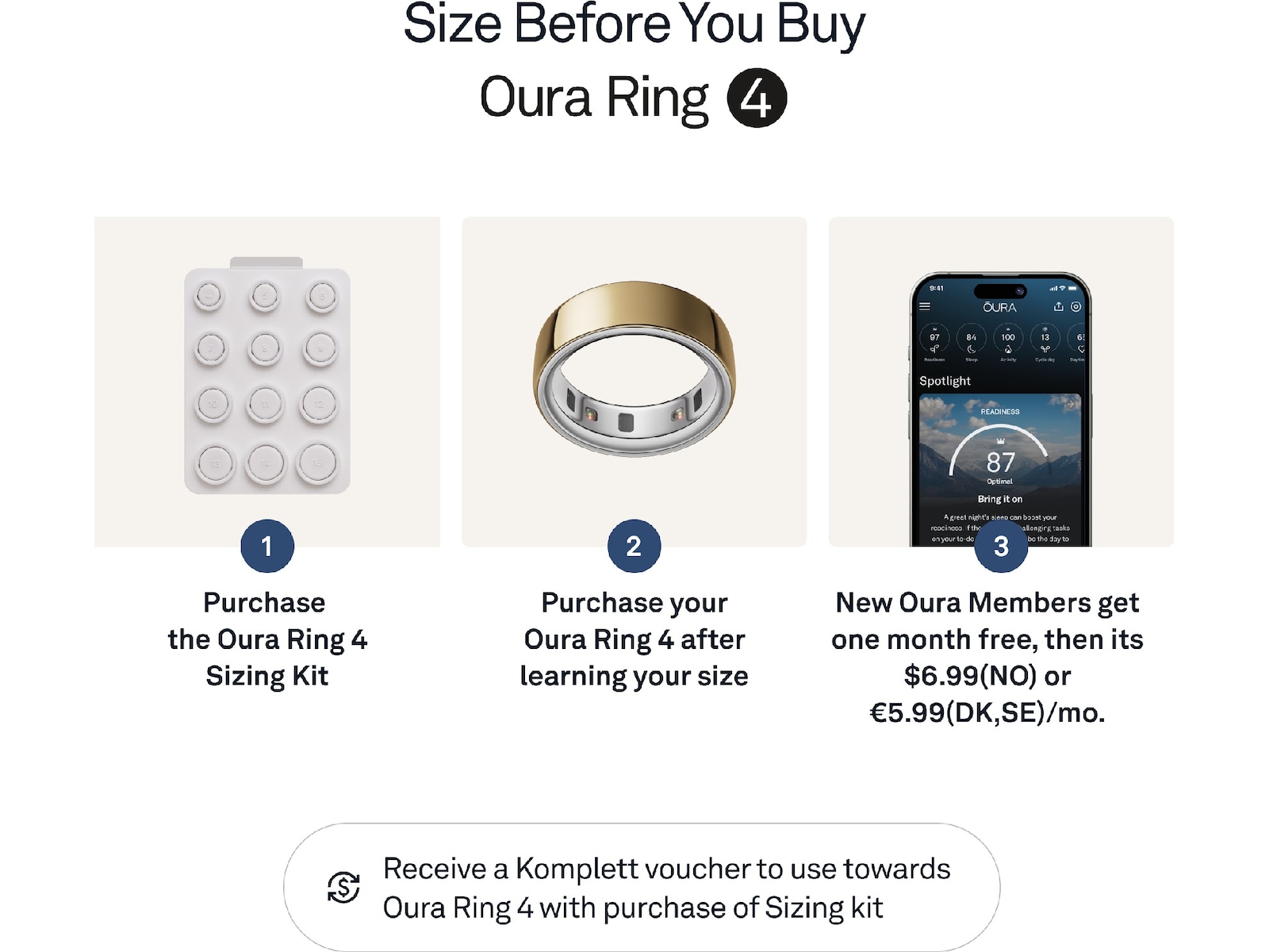 Oura Ring 4 Smart Ring str. 10 (gull) Smart ring