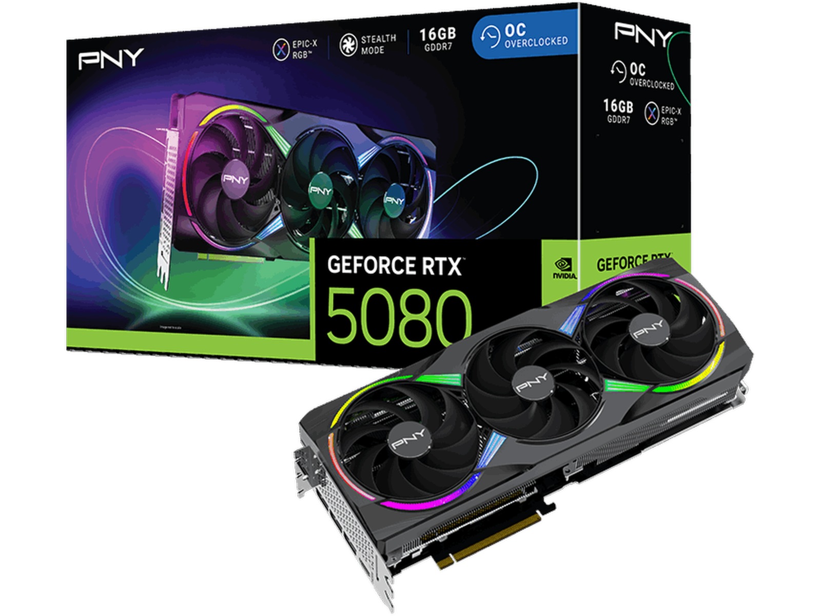 PNY GeForce RTX 5080 ARGB OC Skjermkort