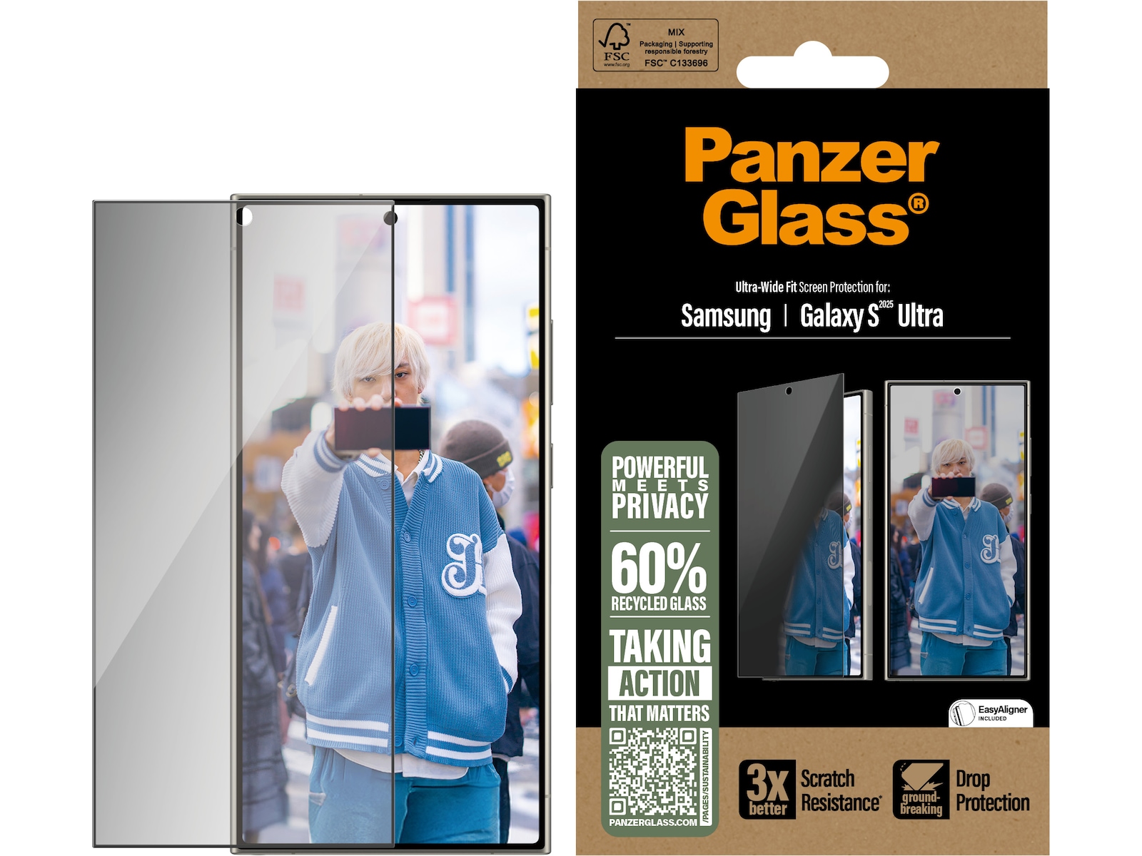 PanzerGlass Galaxy S25 Ultra Privacy Skjermbeskytter Skjermbeskyttelse