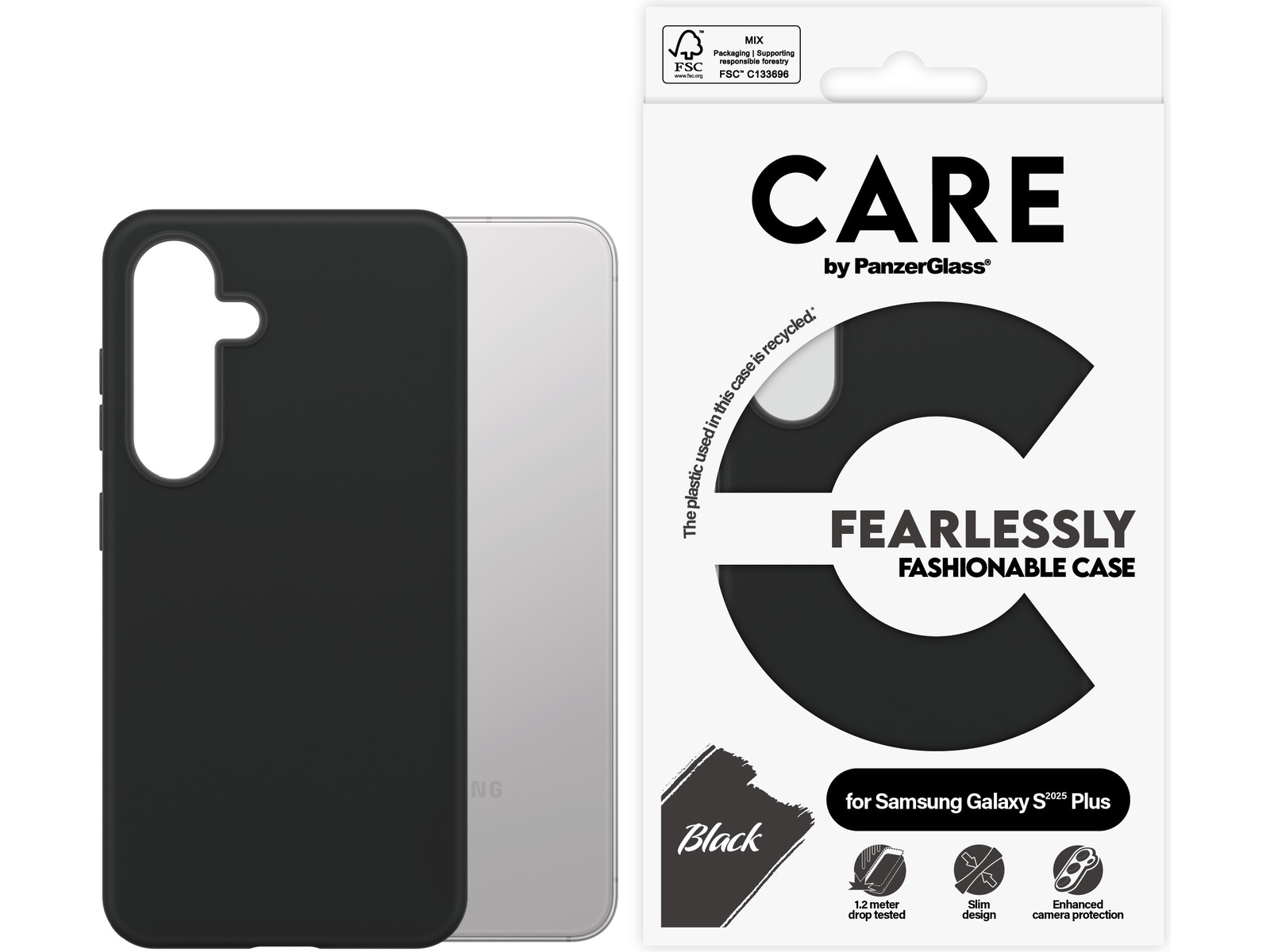 PanzerGlass CARE Galaxy S25+ Fashion deksel (sort) Deksel til mobiltelefon