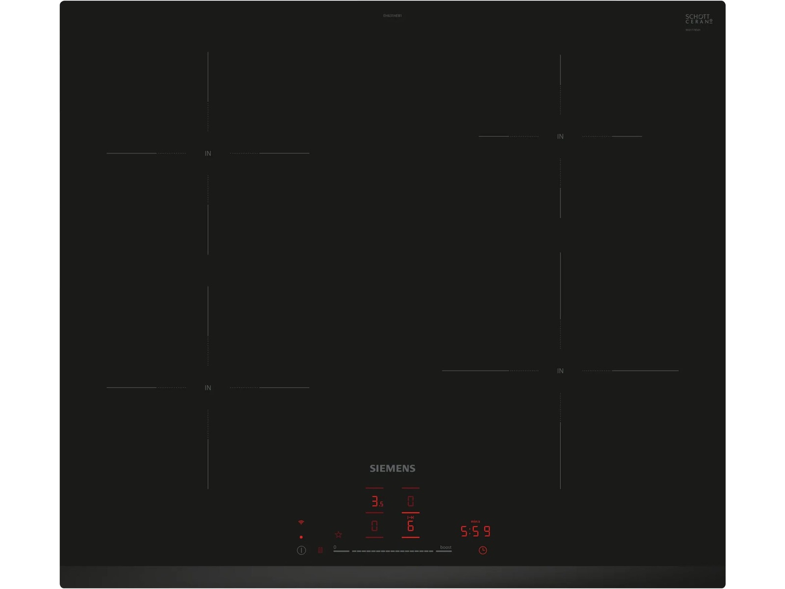 Siemens EH631HEB1E iQ100 Induksjonstopp Platetopp
