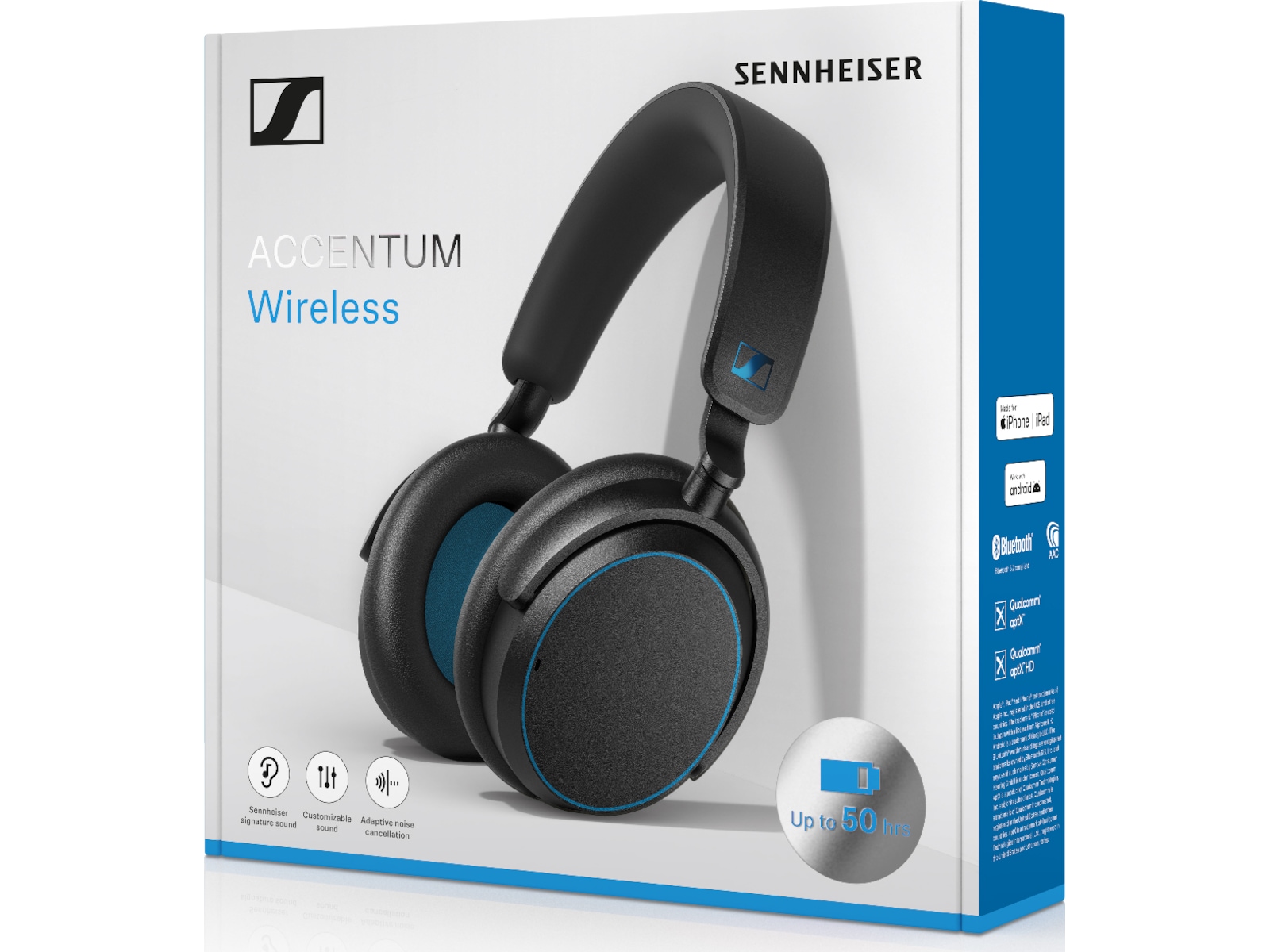 Sennheiser ACCENTUM trådløse hodetelefoner, Over-Ear (sort/blå) Hodetelefoner