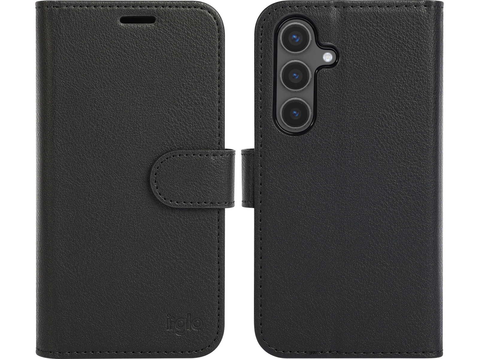 iiglo Galaxy S24 2-i-1 Lommebokdeksel (sort) Deksel til mobiltelefon