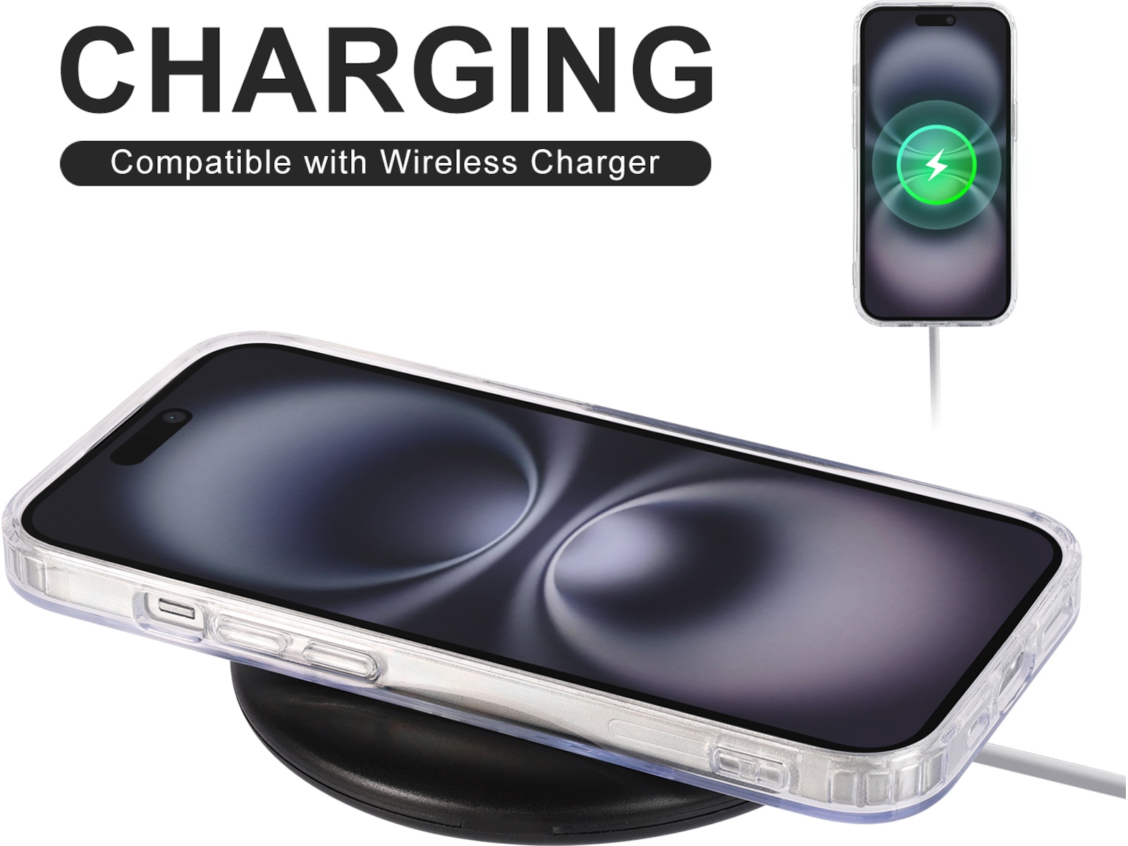 iiglo iPhone 16 Plus Magnetic Clear Case (gjennomsiktig) Deksel til mobiltelefon