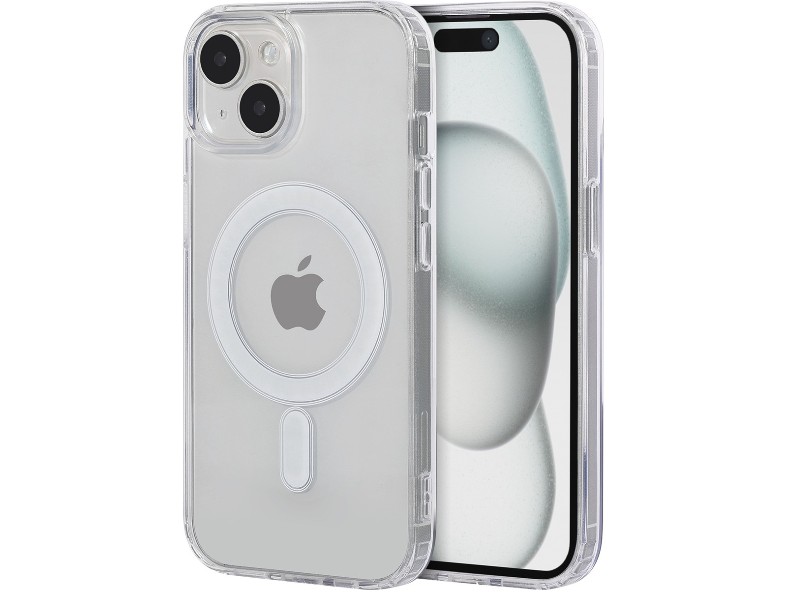 iiglo iPhone 15 Magnetic Silikondeksel (gjennomsiktig) Deksel til mobiltelefon
